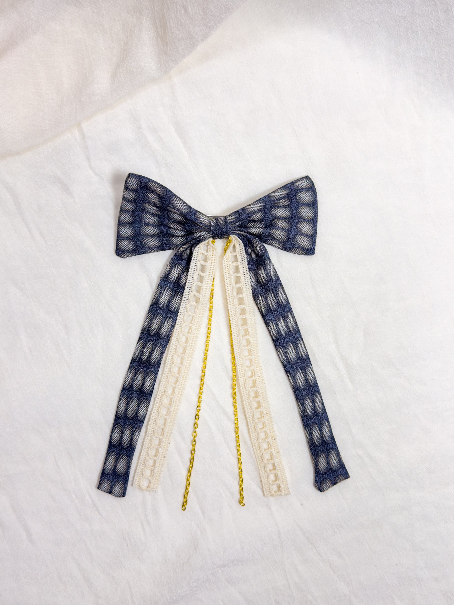 Barrette Nœud Upcyclé 'Hypnotic'