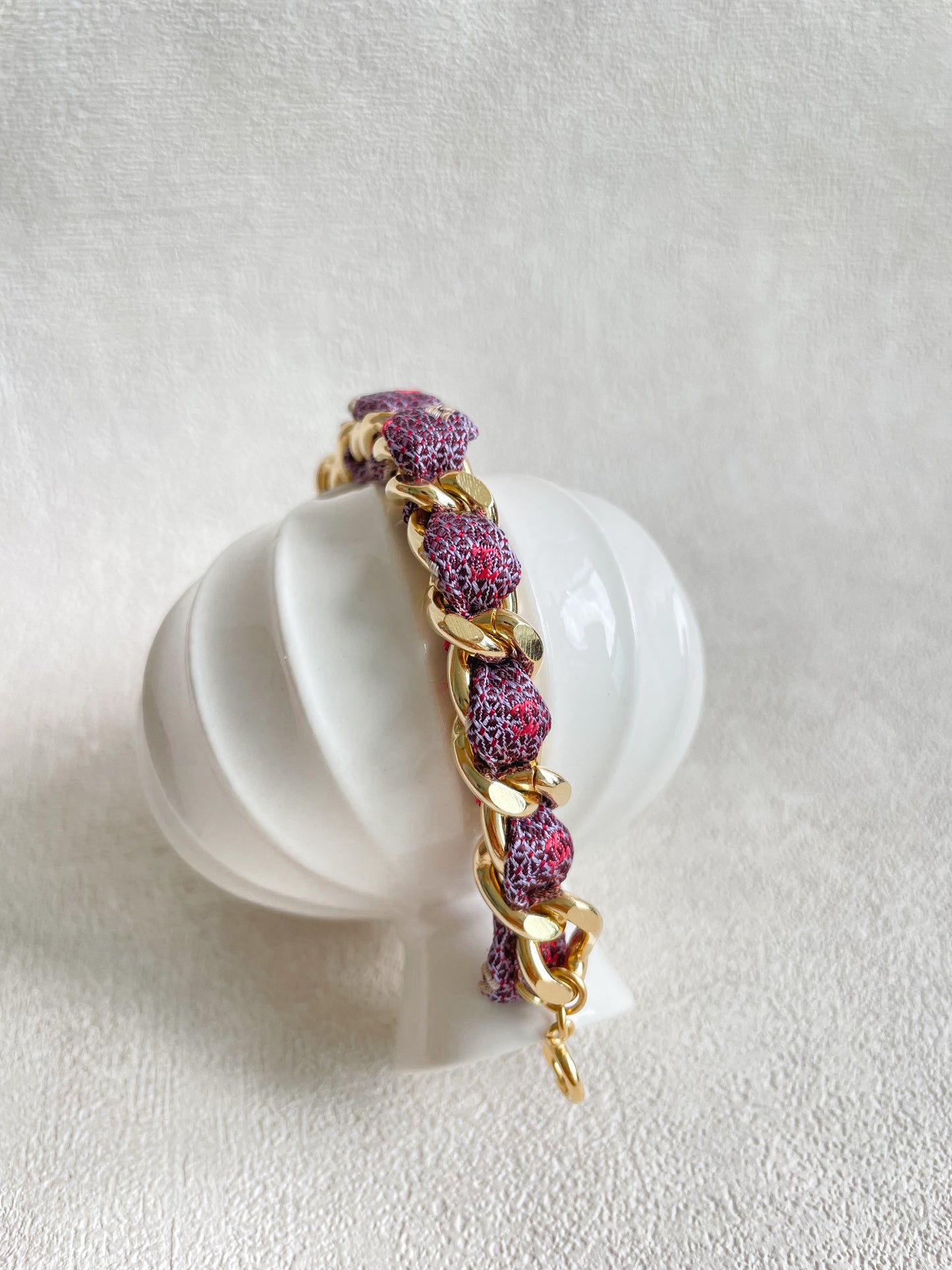 Bracelet Mailles Upcyclé Iconique 'Améthyste'
