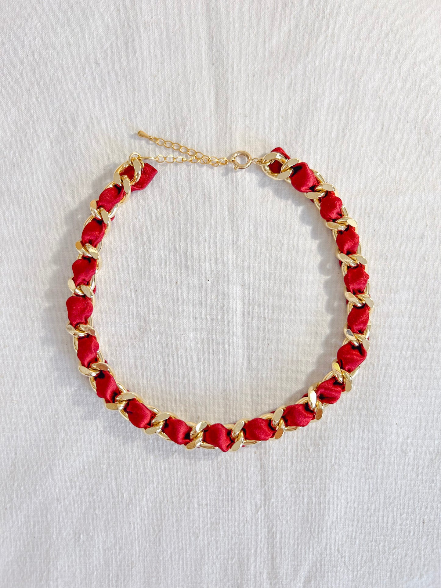 Collier Mailles Upcyclé Tout en Soie 'Route de la soie'