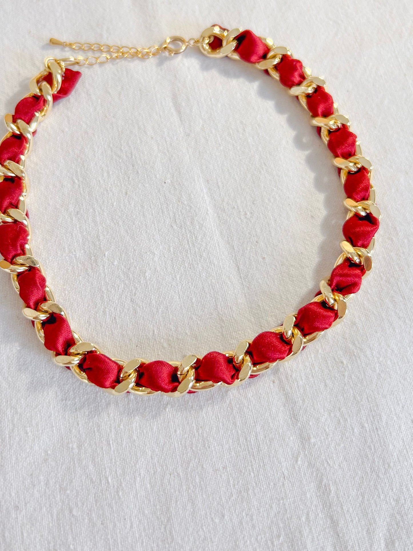 Collier Mailles Upcyclé Tout en Soie 'Route de la soie'