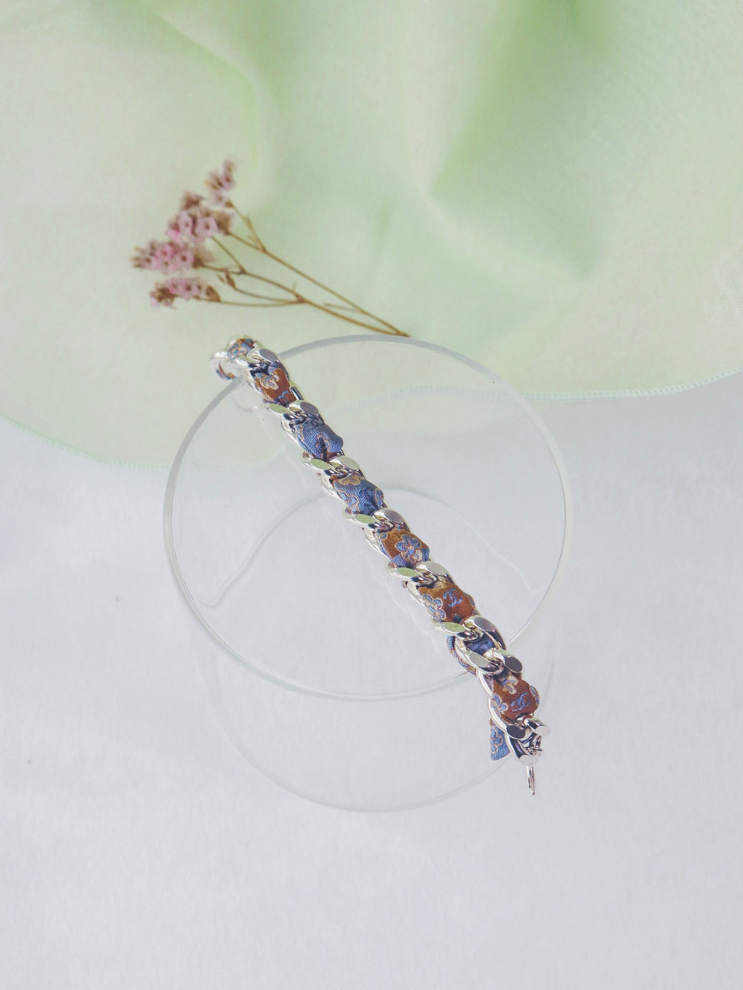 Bracelet Mailles Upcyclé Iconique 'Magnolia'
