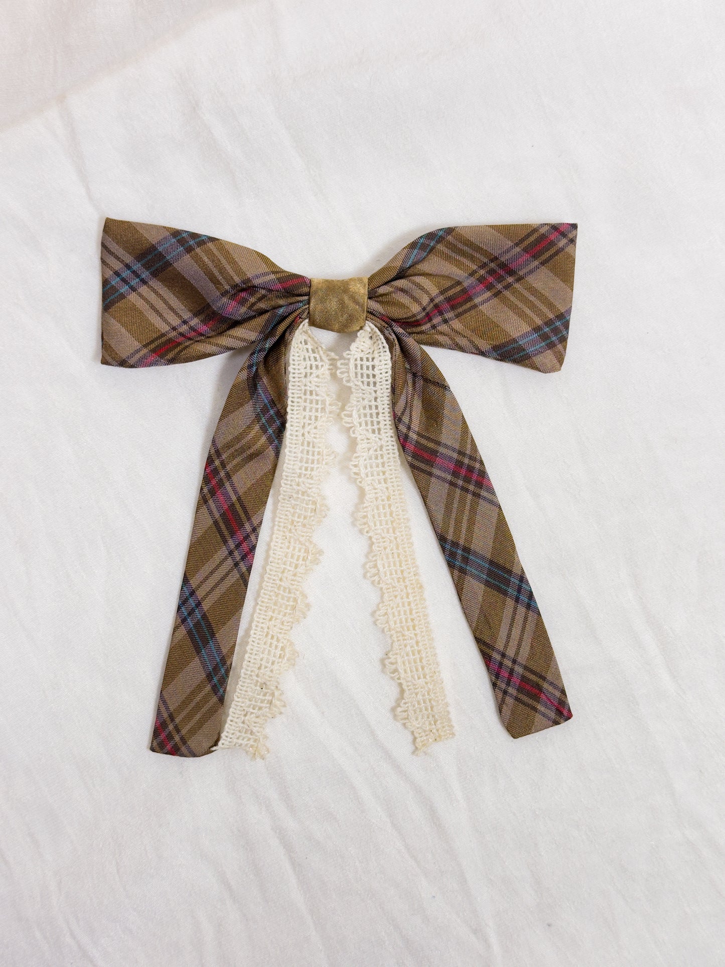 Barrette Nœud Upcyclé 'Holidays in Edinburgh'