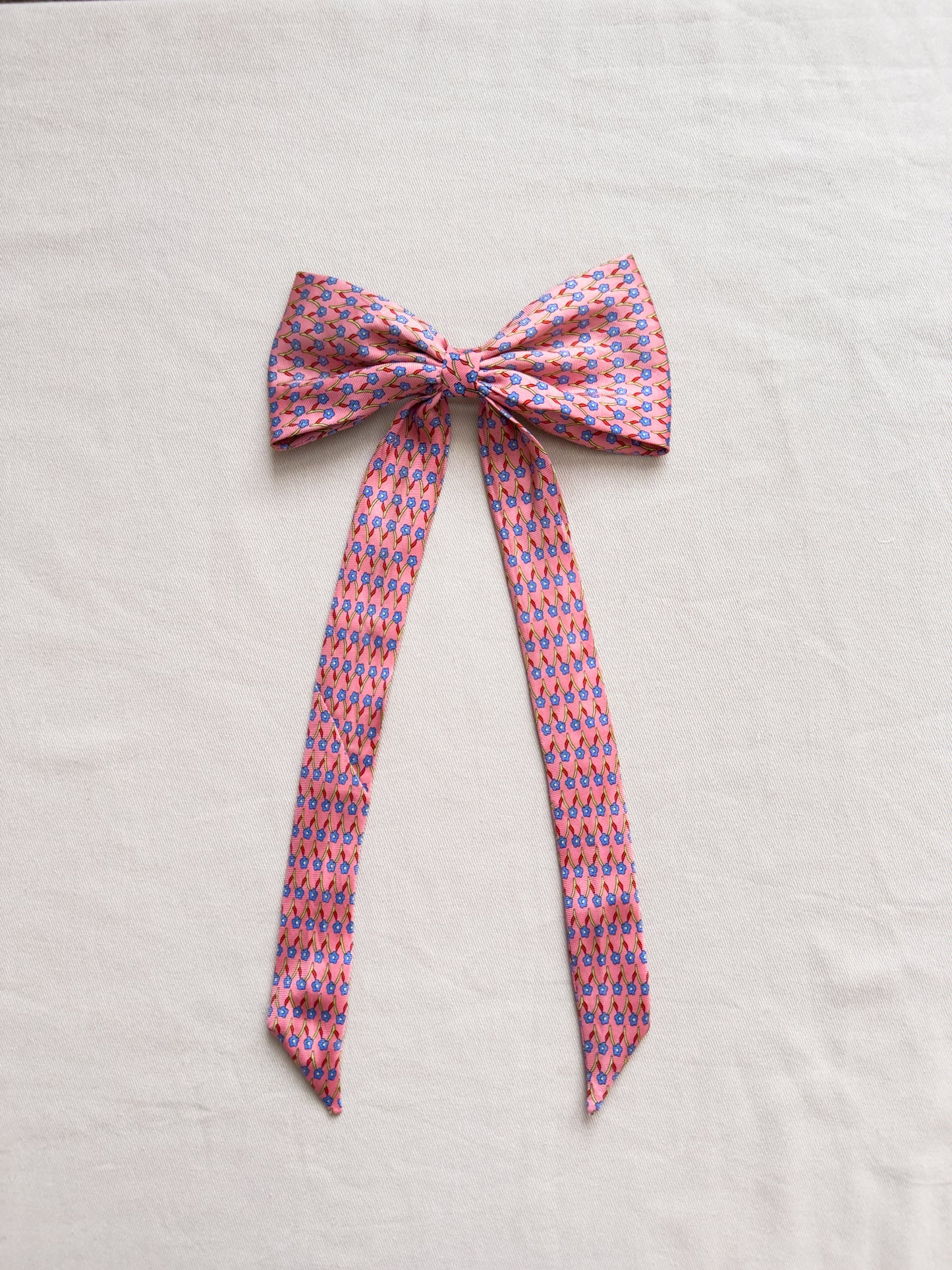 Barrette Nœud Upcyclé 'Marie Kitty' (grand)