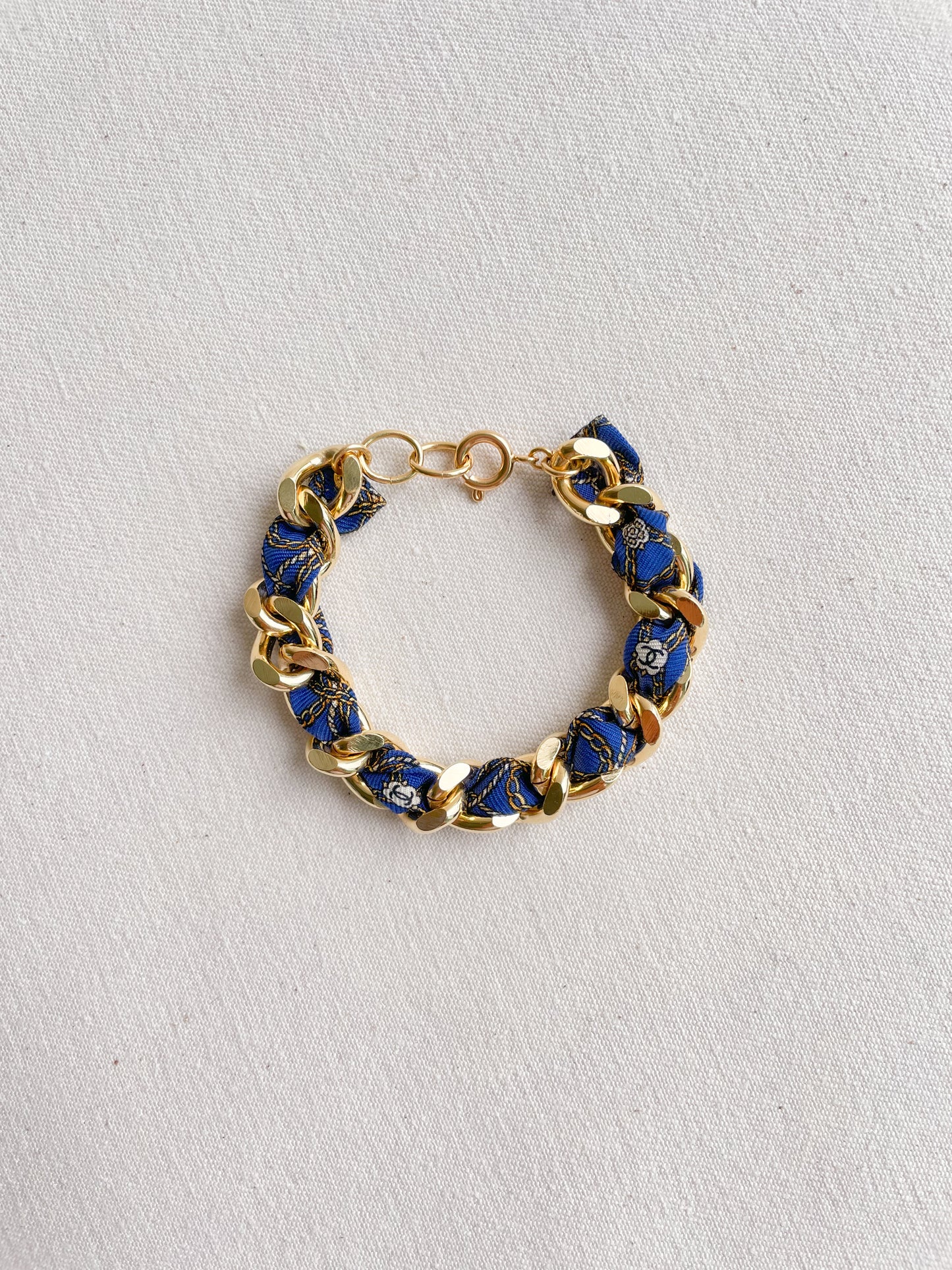Bracelet Mailles Upcyclé Iconique 'Maillon Doré'