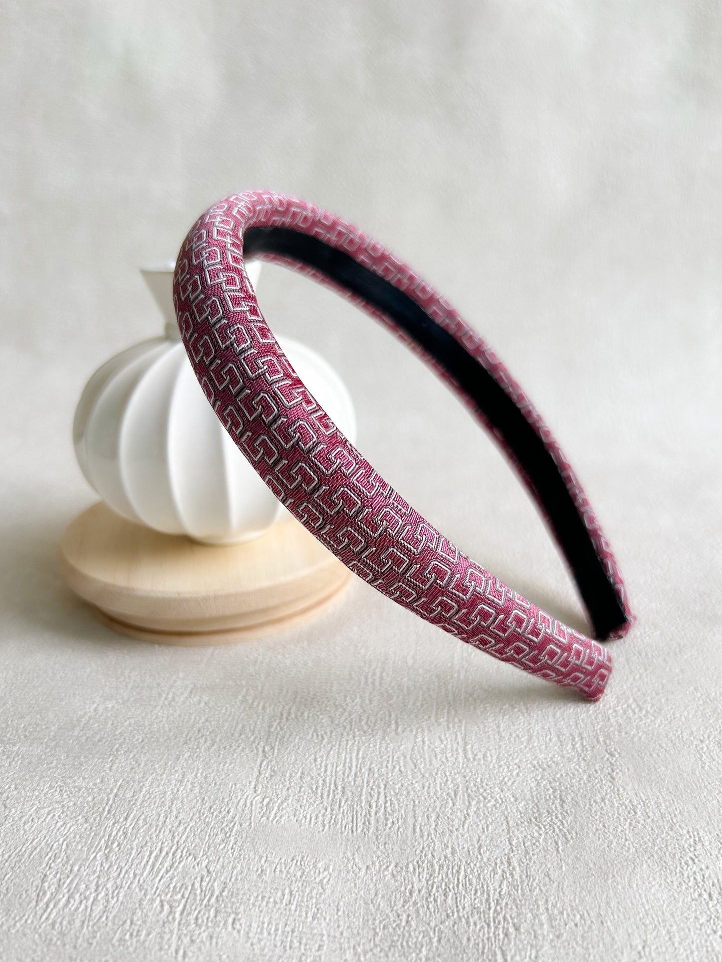 Headband Upcyclé Iconique 'Rose Nacre'