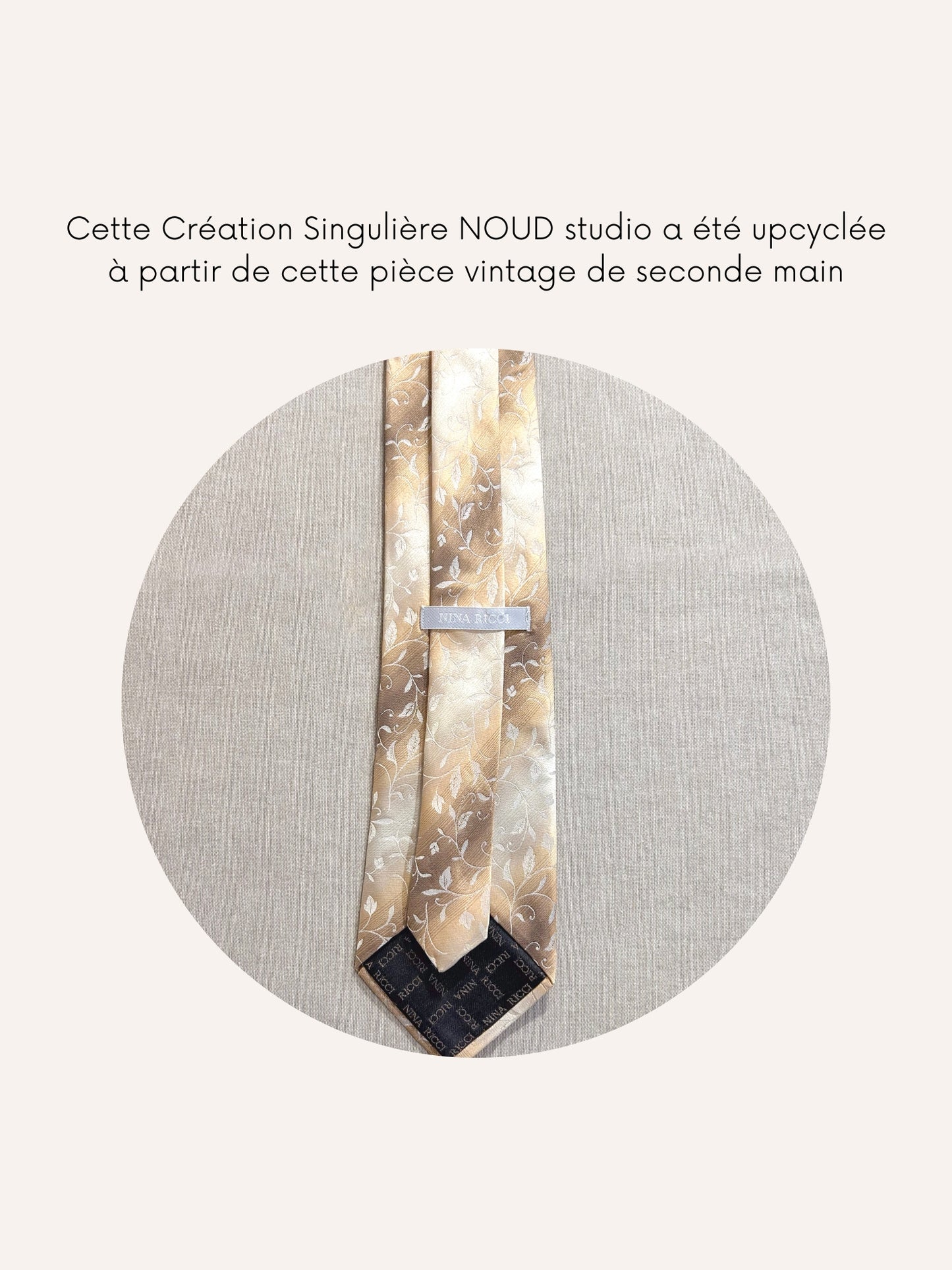 Collier Mailles Upcyclé Tout en Soie 'Branches Platines'