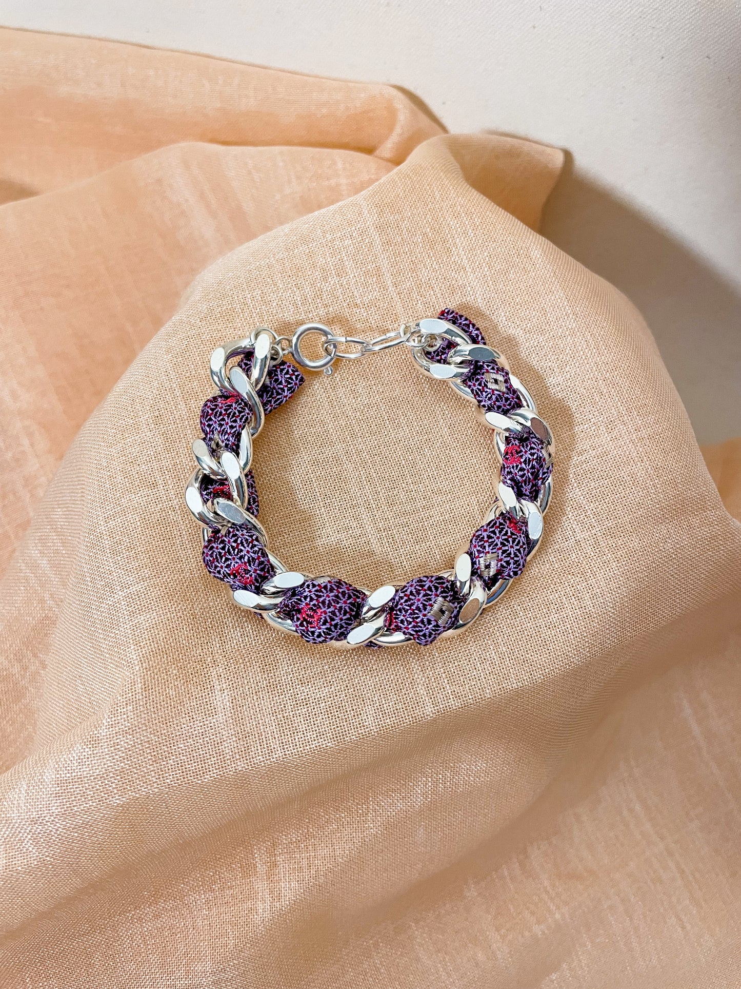 Bracelet Mailles Upcyclé Iconique 'Améthyste'