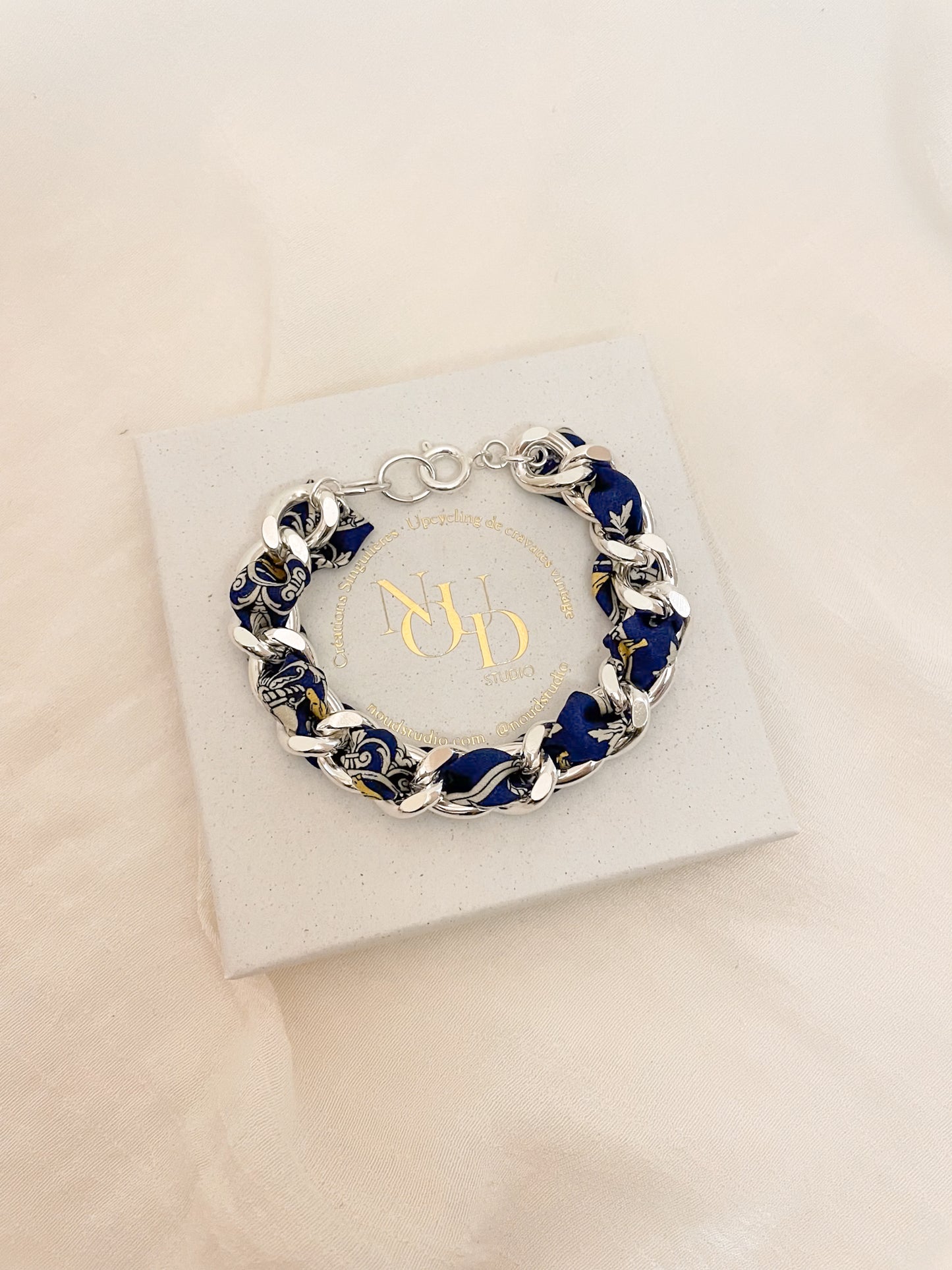 Bracelet Mailles Upcyclé 'Le pépiement des Oiseaux'