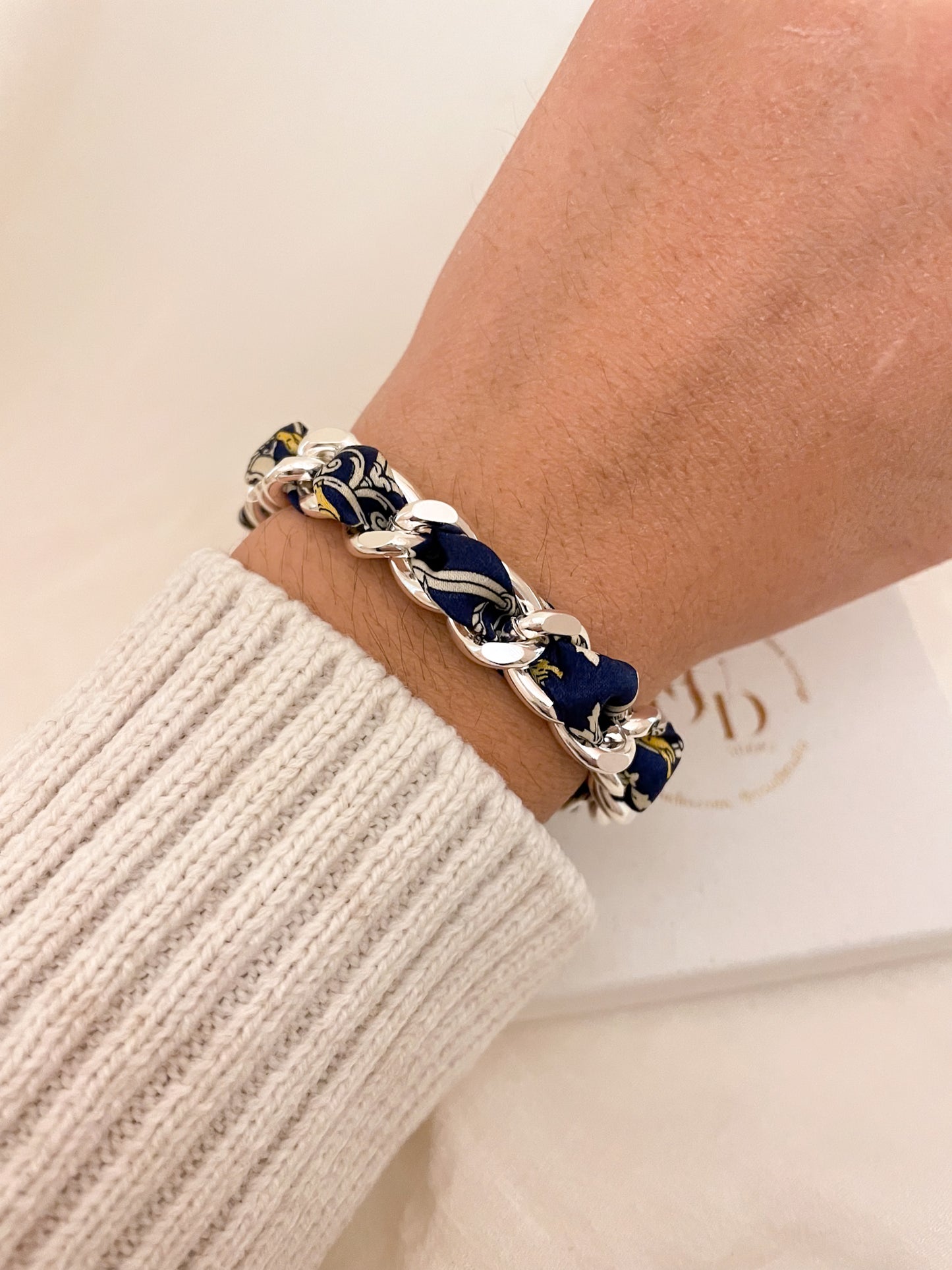 Bracelet Mailles Upcyclé 'Le pépiement des Oiseaux'