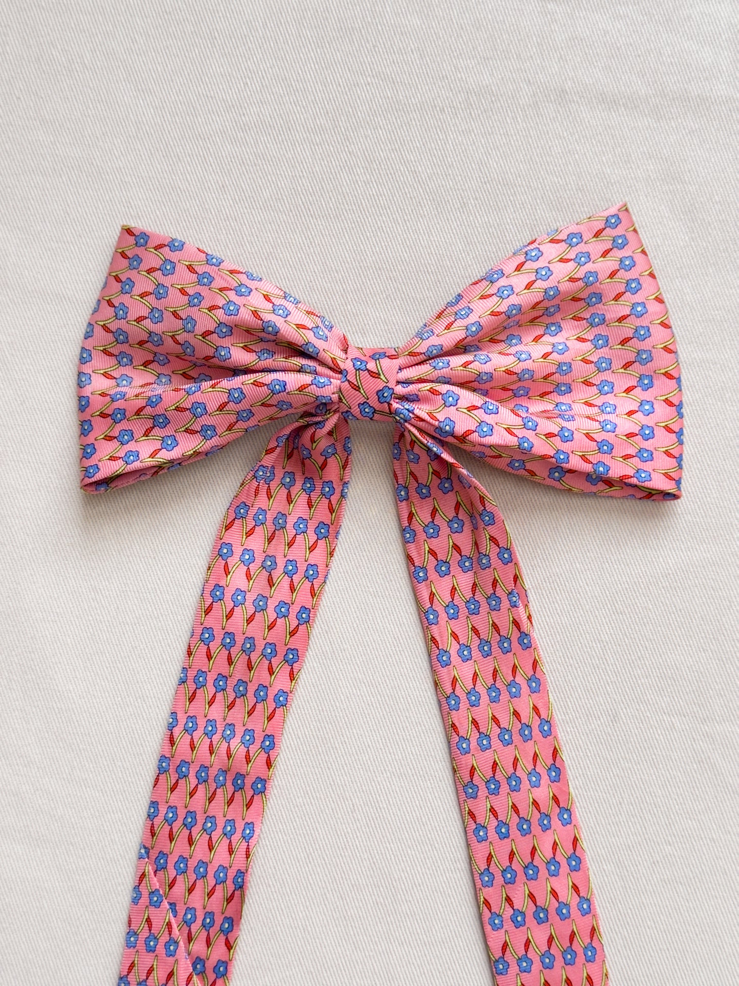 Barrette Nœud Upcyclé 'Marie Kitty' (grand)