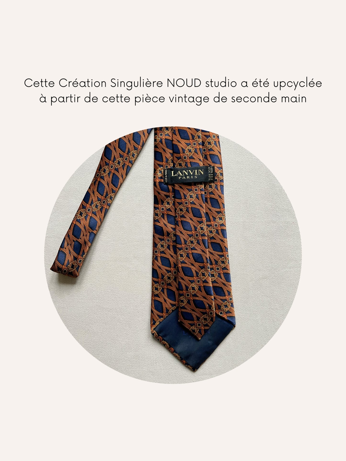 Collier Mailles Upcyclé Tout en Soie 'Panier en Osier'