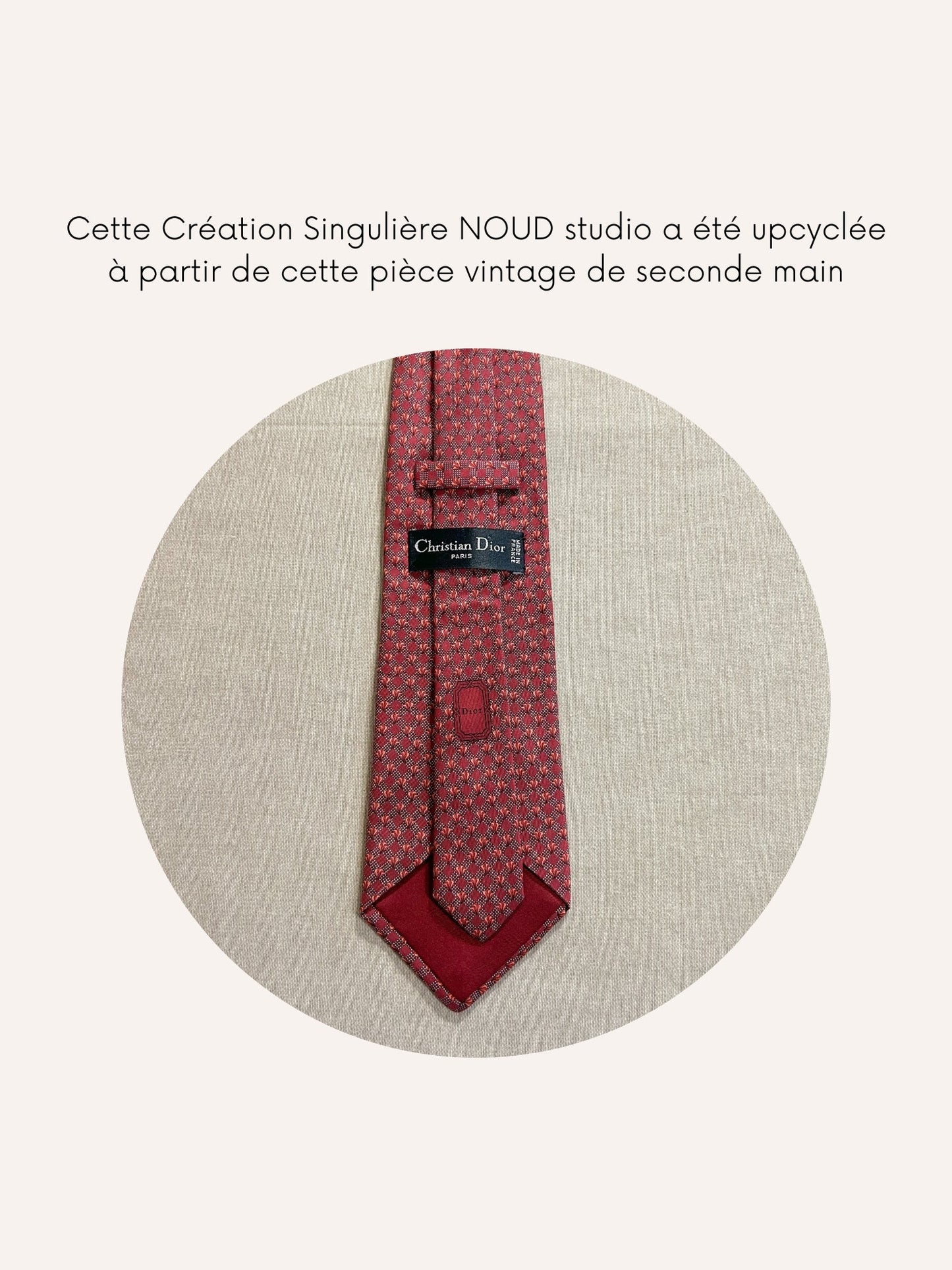 Collier Mailles Upcyclé Tout en Soie 'Bouchée Marbrée'