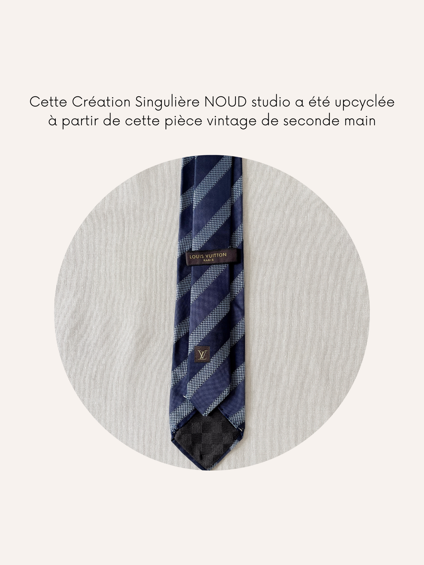 Chouchou Upcyclé Iconique 'Bleu zébré'