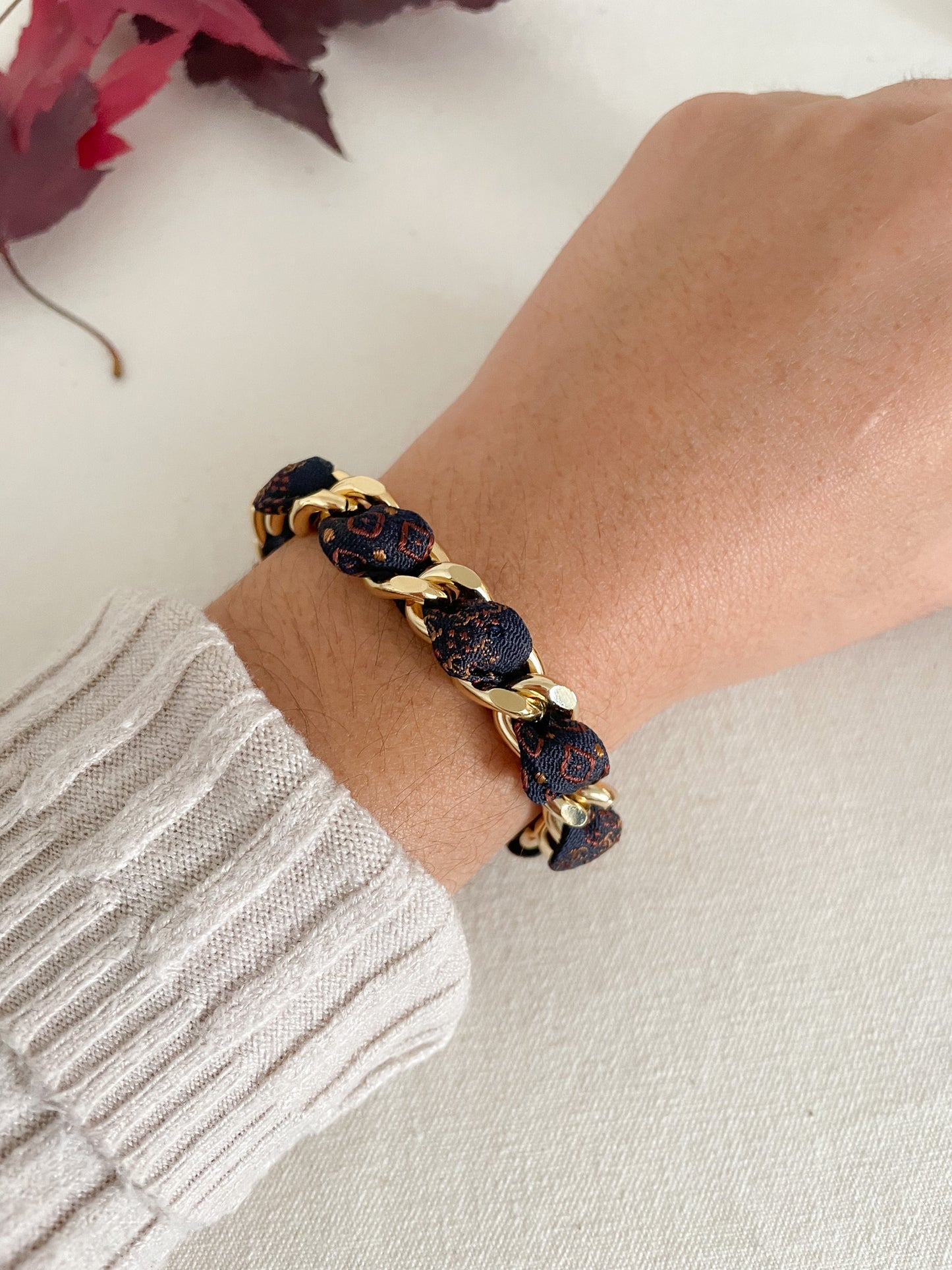 Bracelet Mailles Upcyclé Iconique 'Nocturne'