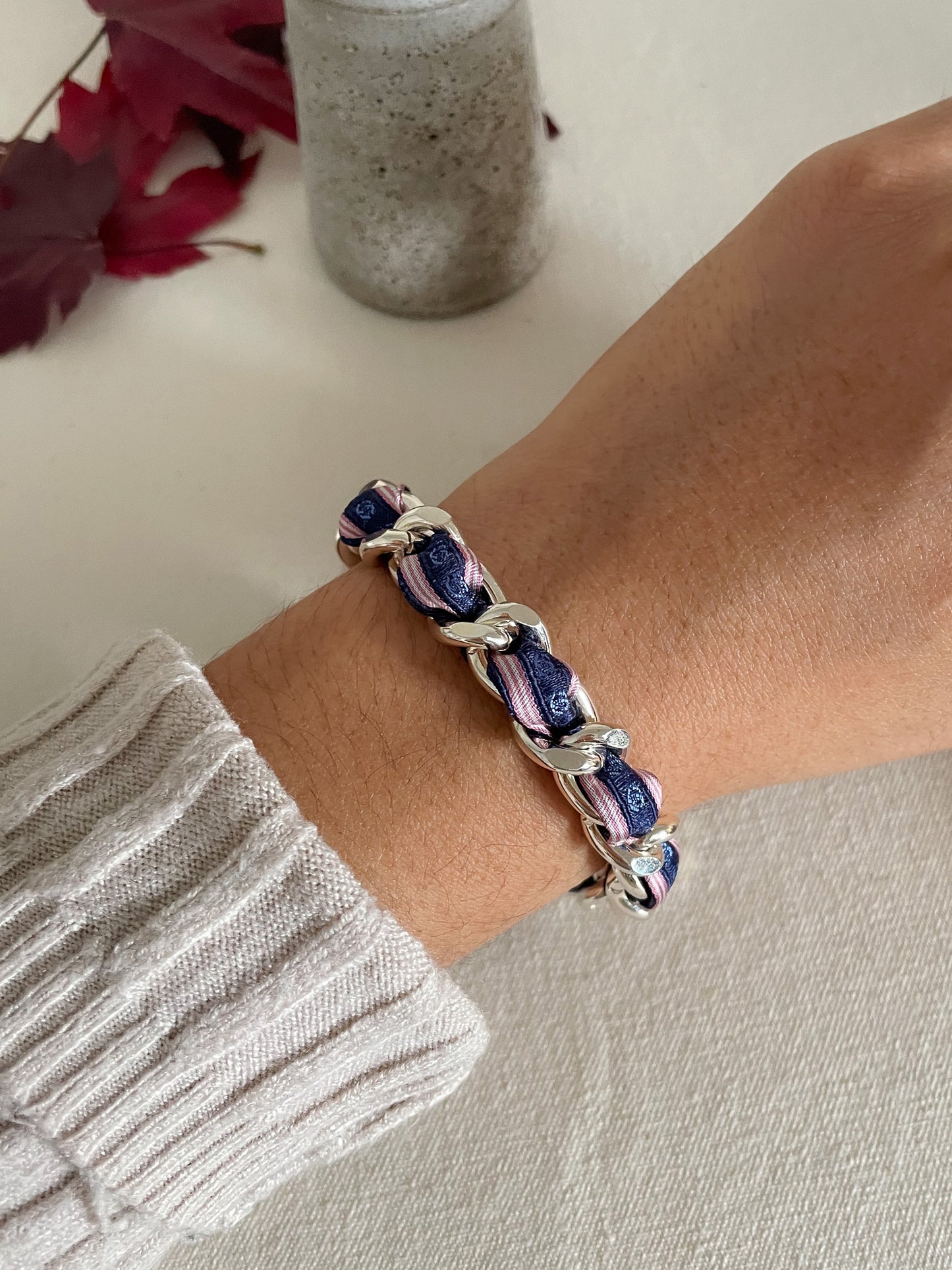 Bracelet Mailles Upcyclé Iconique 'Macaron'