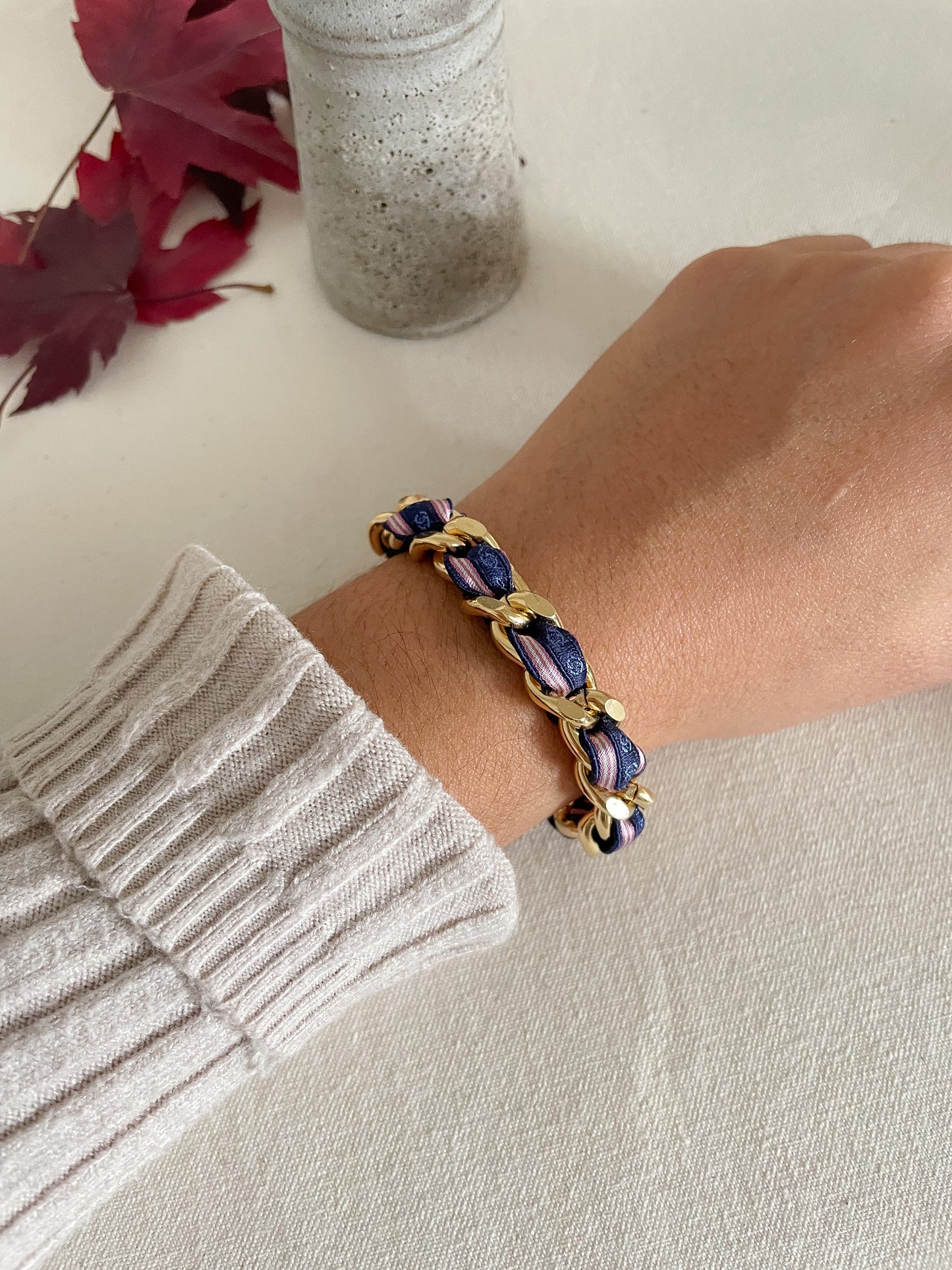 Bracelet Mailles Upcyclé Iconique 'Macaron'