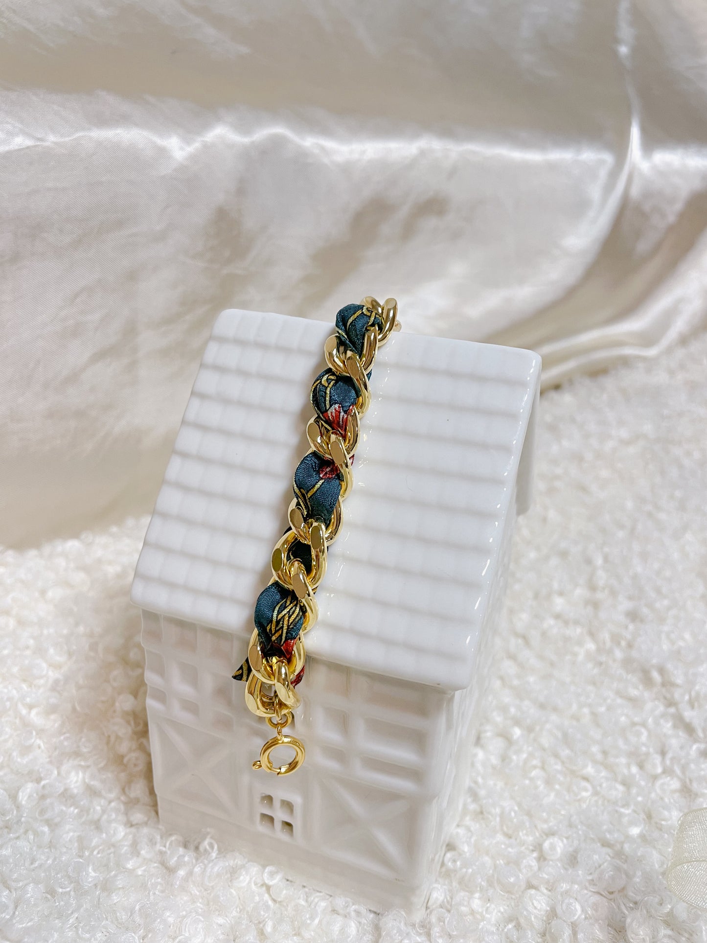 Bracelet Mailles Upcyclé 'Rêve en forêt'