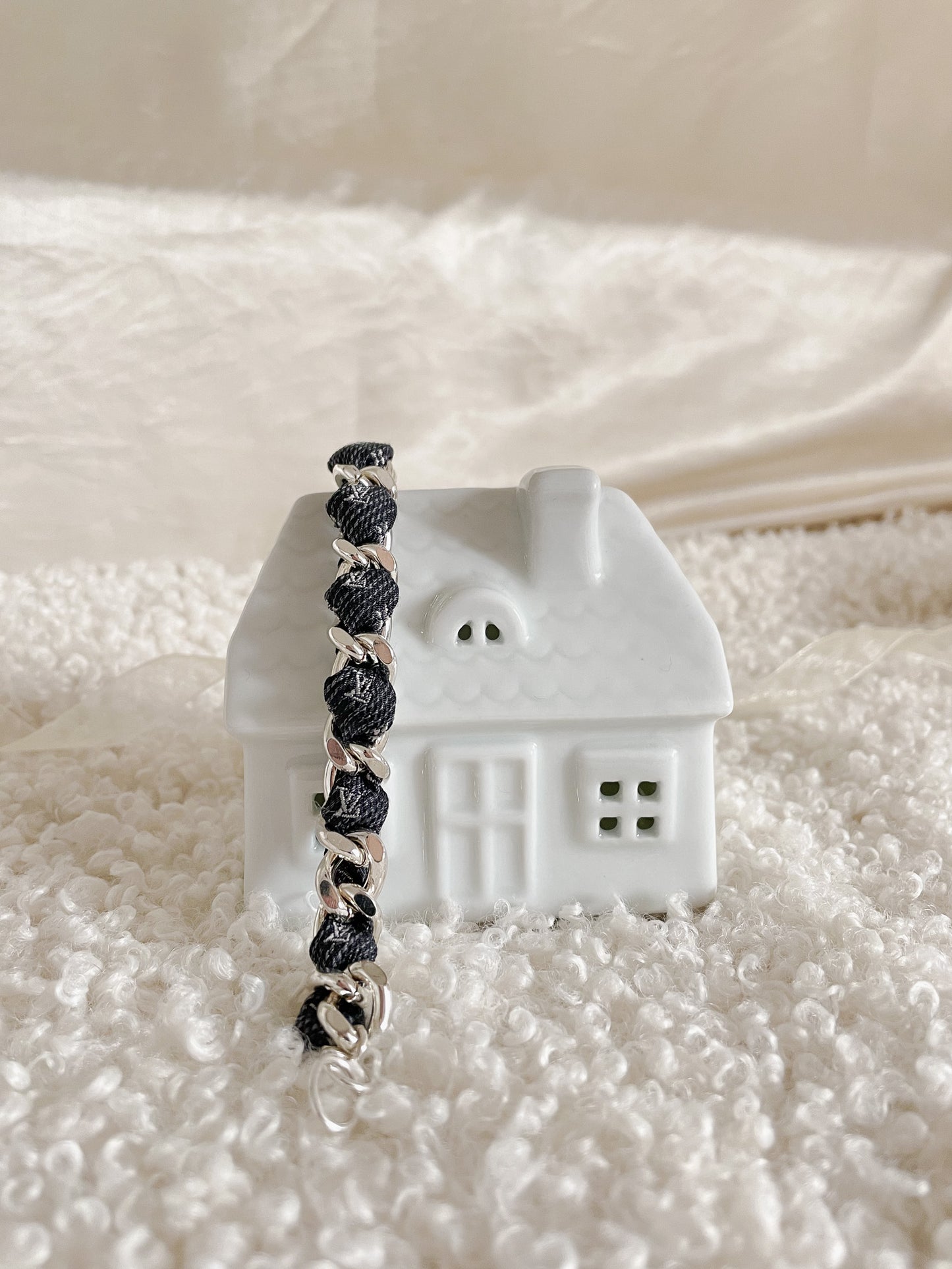 Bracelet Mailles Upcyclé Iconique 'Mont Blanc contrasté'