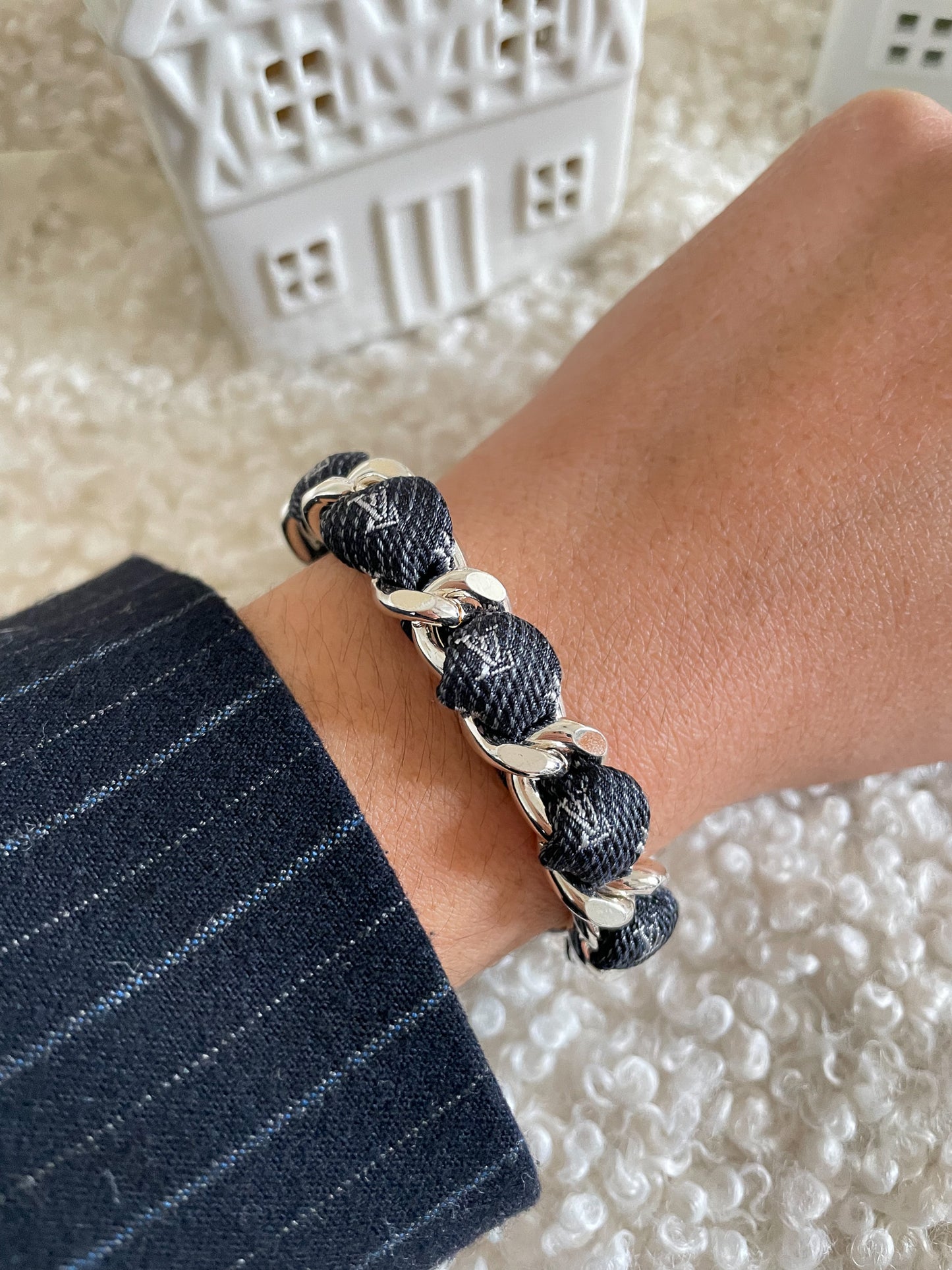 Bracelet Mailles Upcyclé Iconique 'Mont Blanc contrasté'