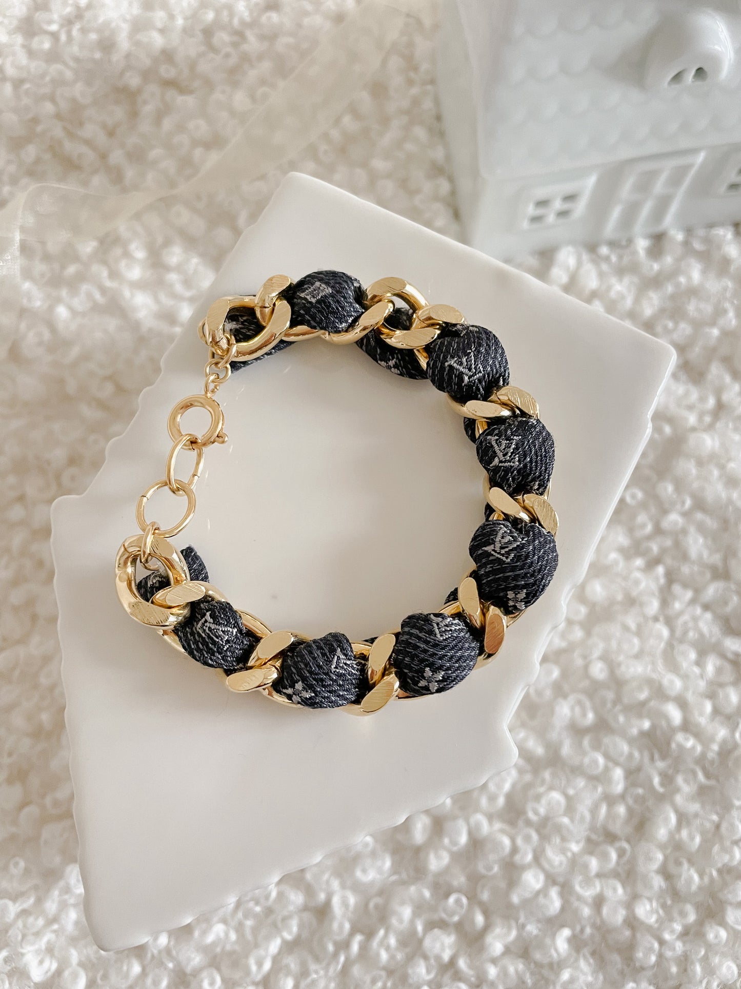 Bracelet Mailles Upcyclé Iconique 'Mont Blanc contrasté'