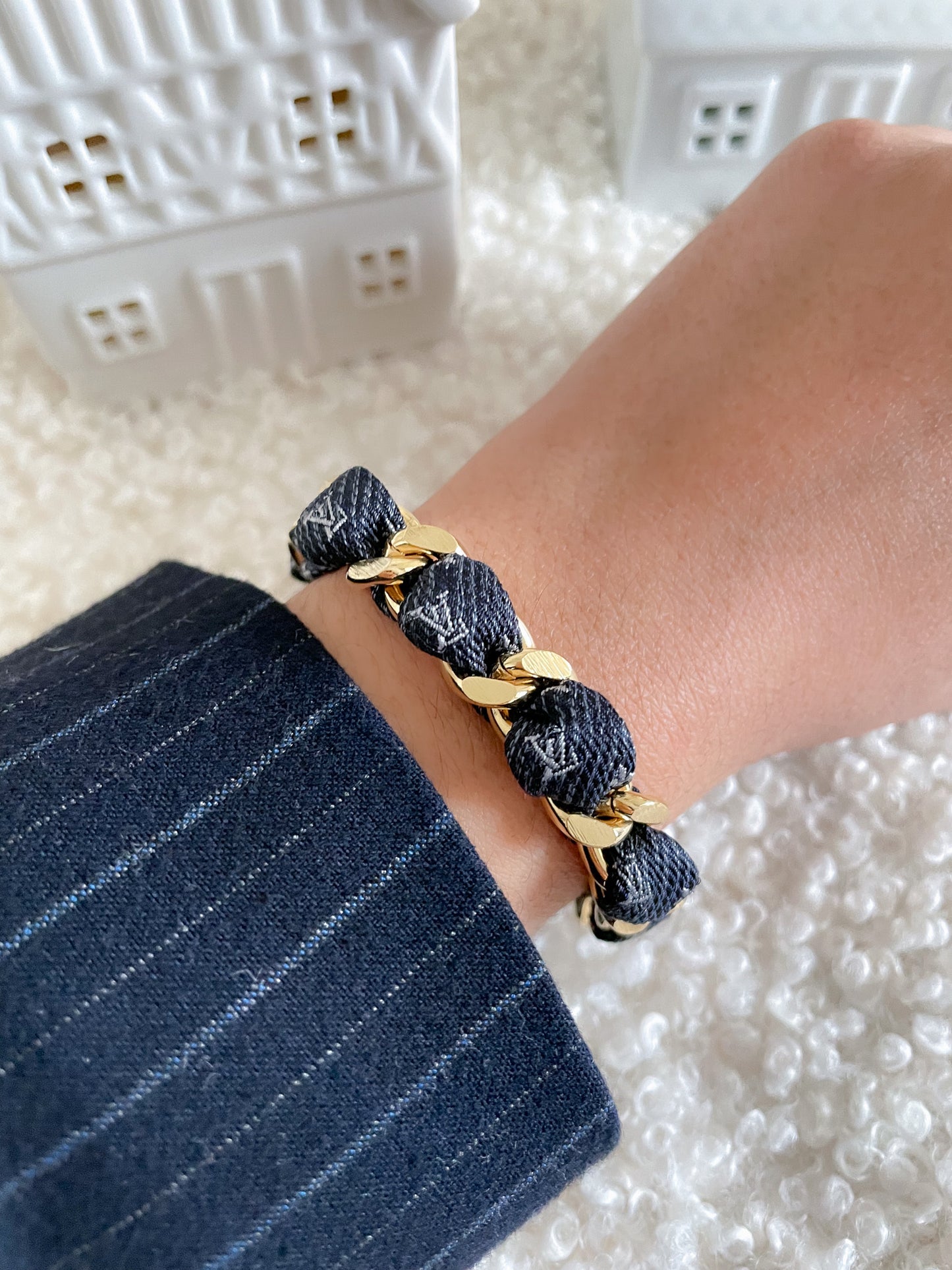 Bracelet Mailles Upcyclé Iconique 'Mont Blanc contrasté'