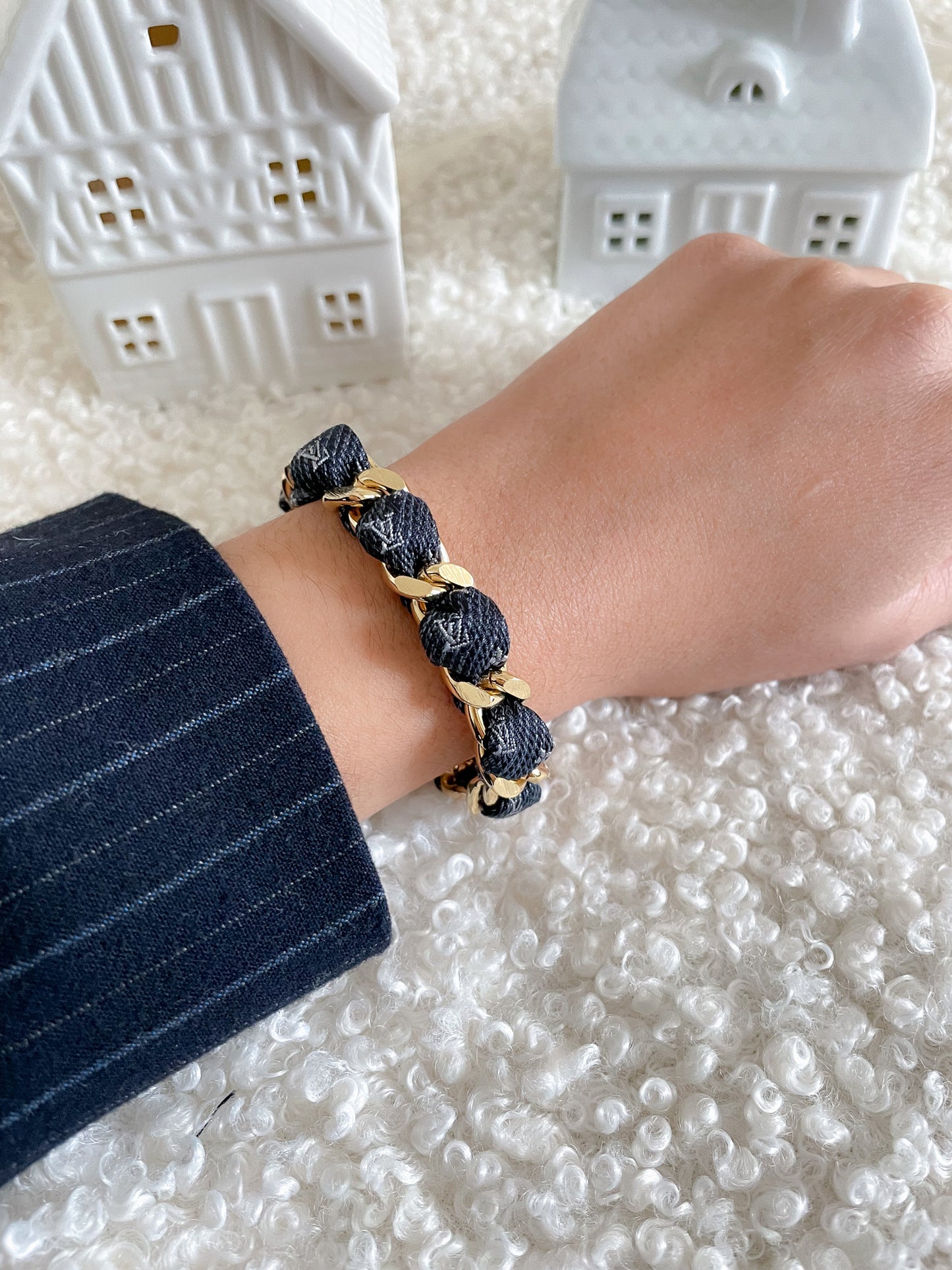 Bracelet Mailles Upcyclé Iconique 'Mont Blanc contrasté'
