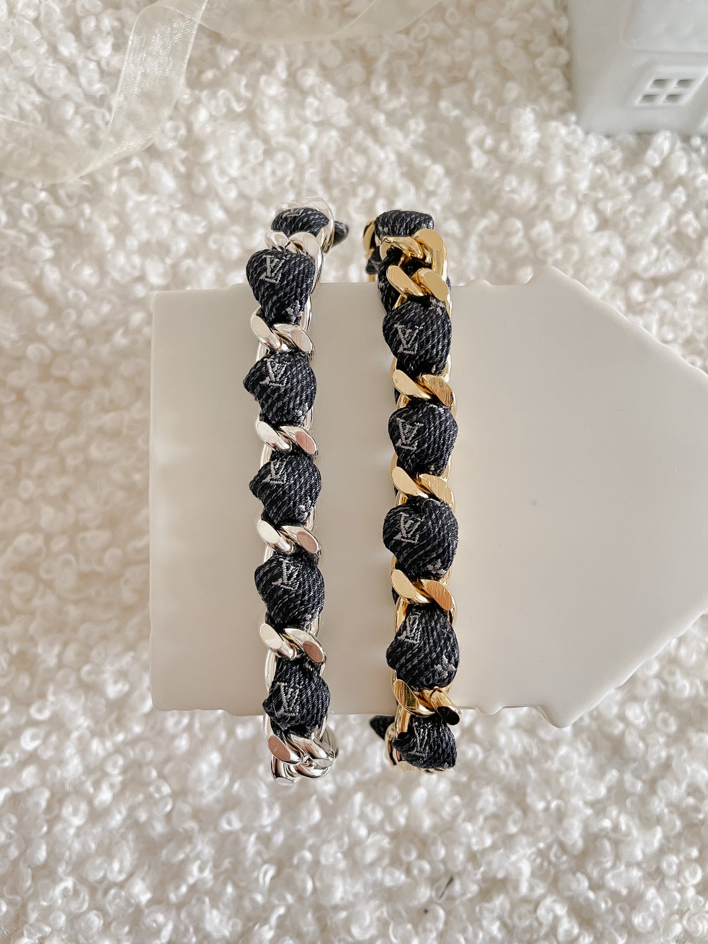Bracelet Mailles Upcyclé Iconique 'Mont Blanc contrasté'