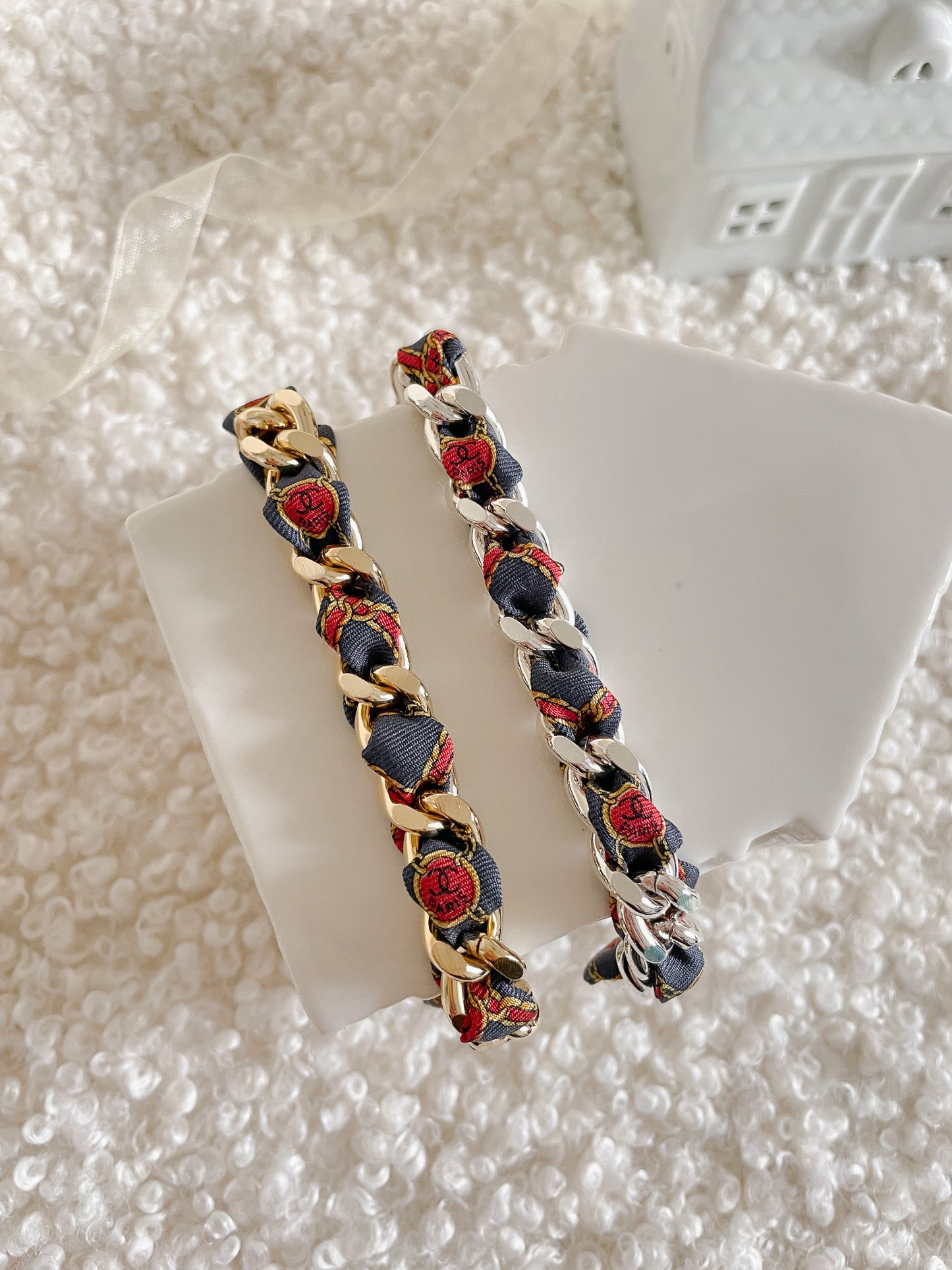 Bracelet Mailles Upcyclé Iconique 'Guimauve'