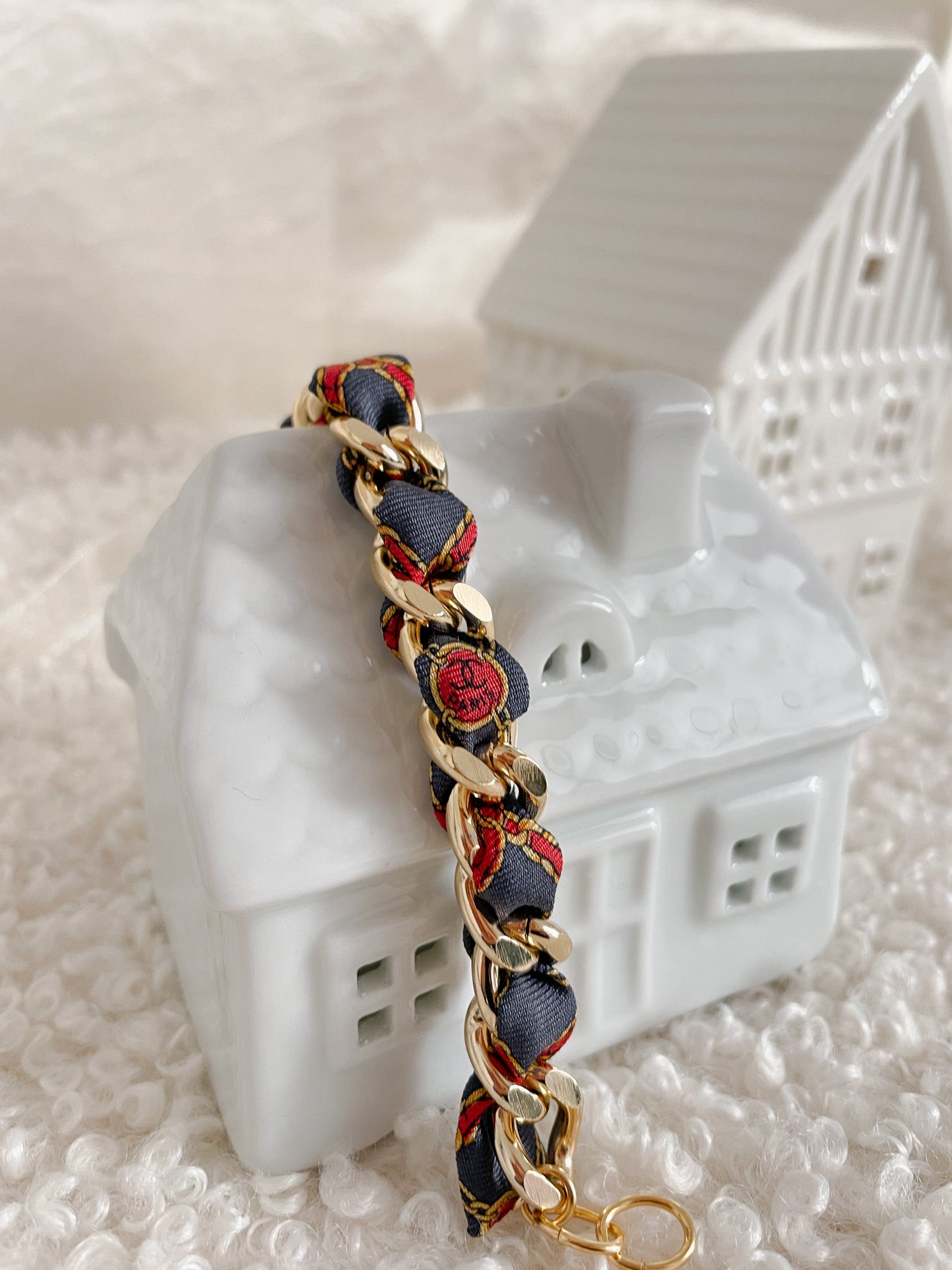 Bracelet Mailles Upcyclé Iconique 'Guimauve'