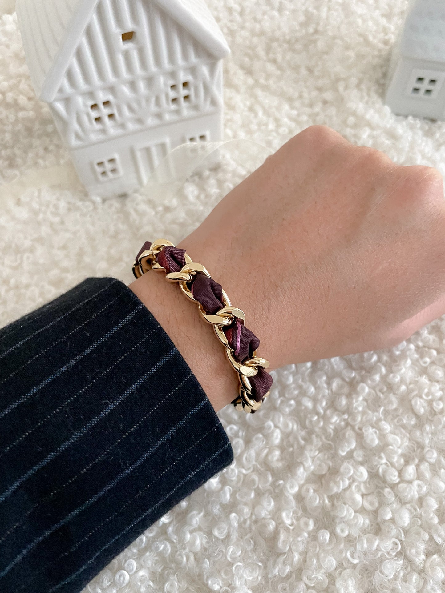 Bracelet Mailles Upcyclé 'Chalet enchanté'