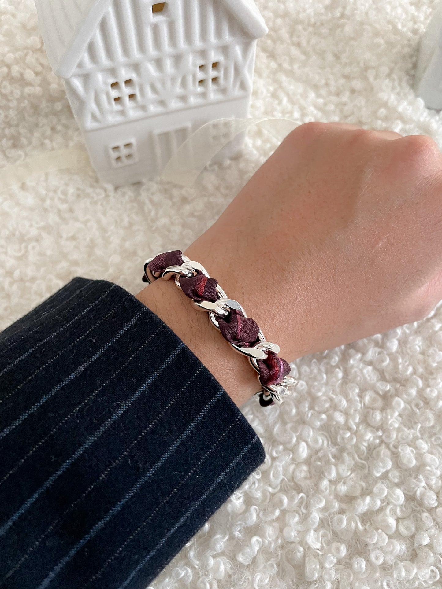 Bracelet Mailles Upcyclé 'Chalet enchanté'