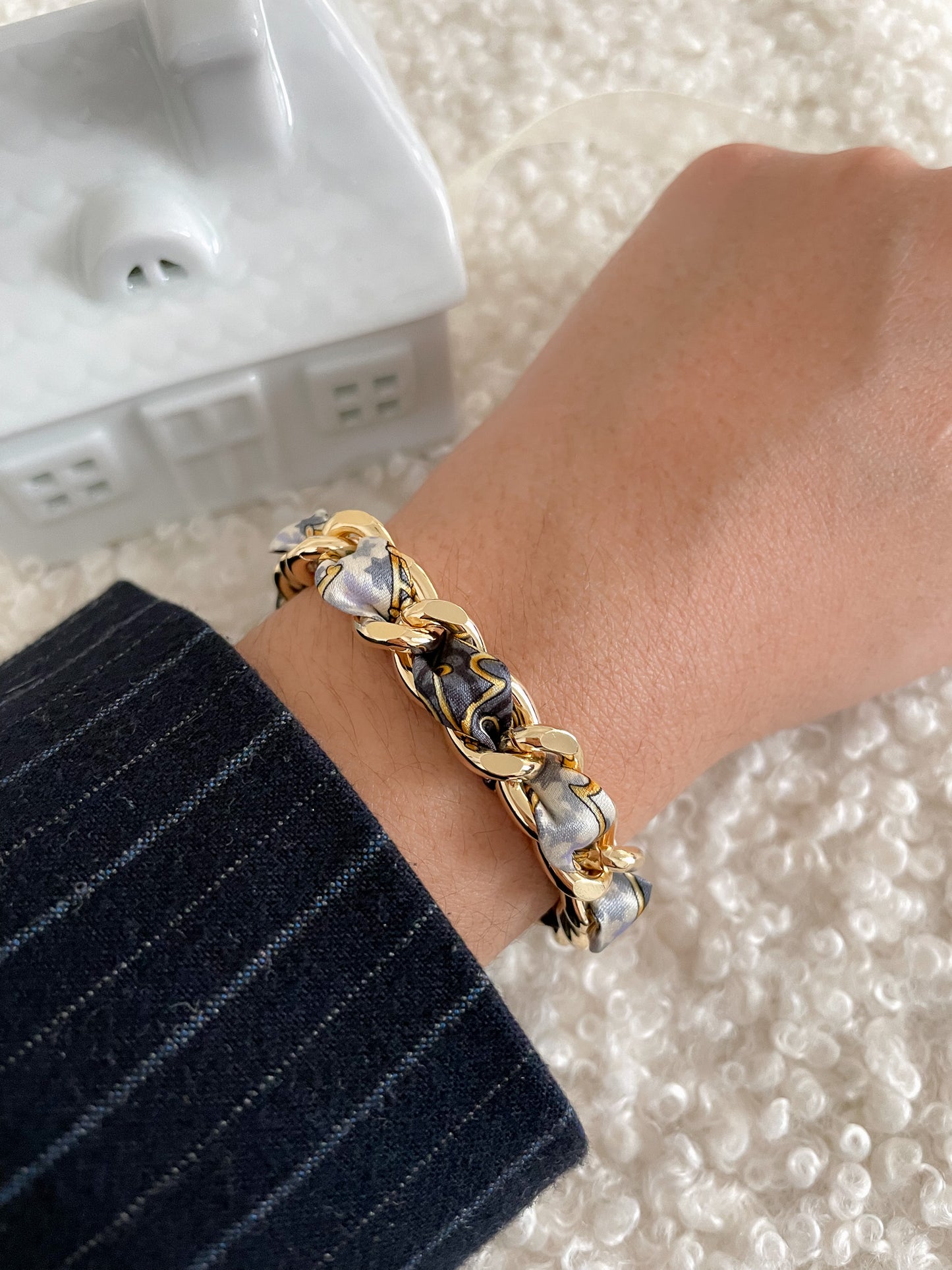 Bracelet Mailles Upcyclé 'Blizzard'