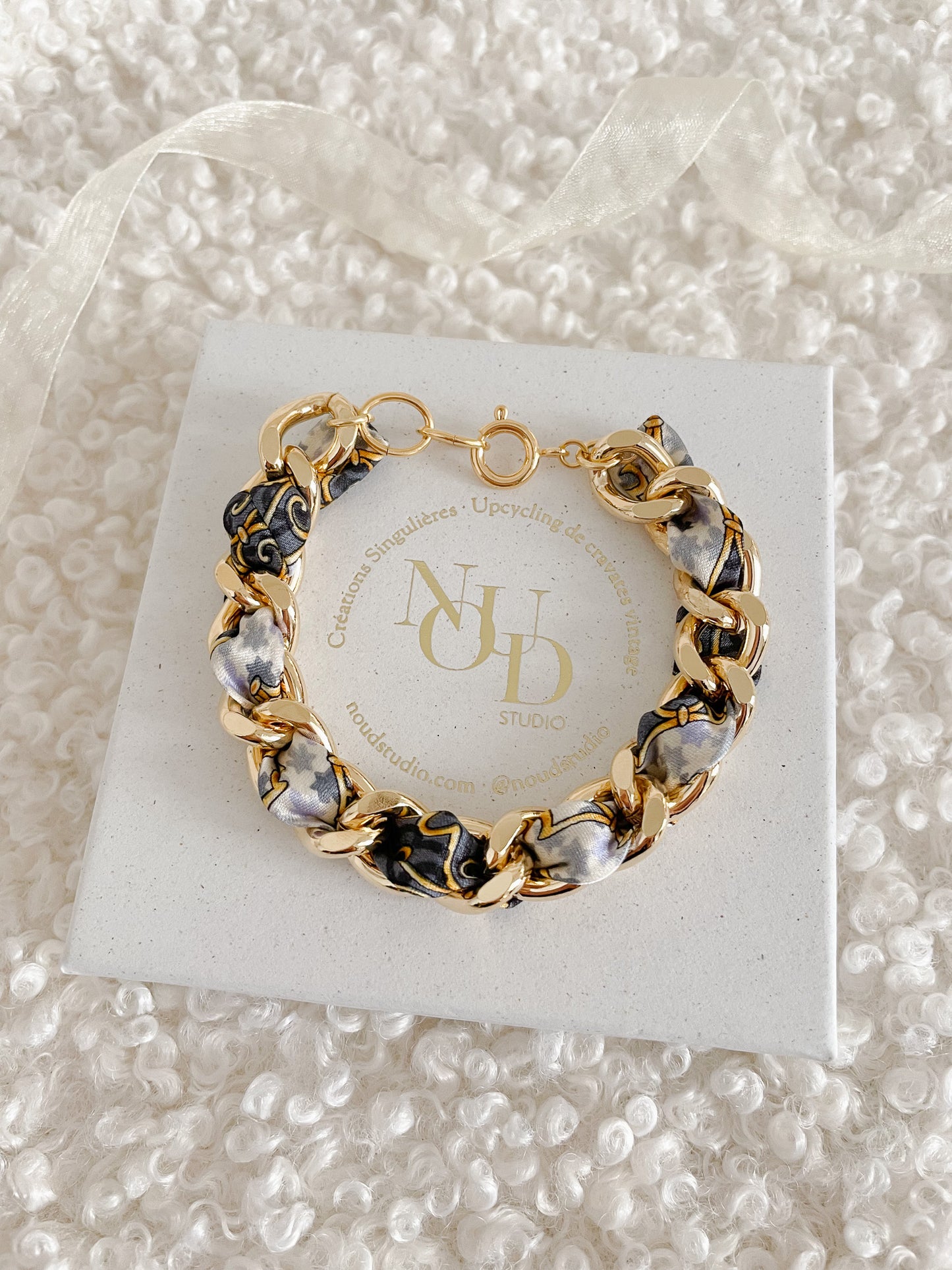 Bracelet Mailles Upcyclé 'Blizzard'
