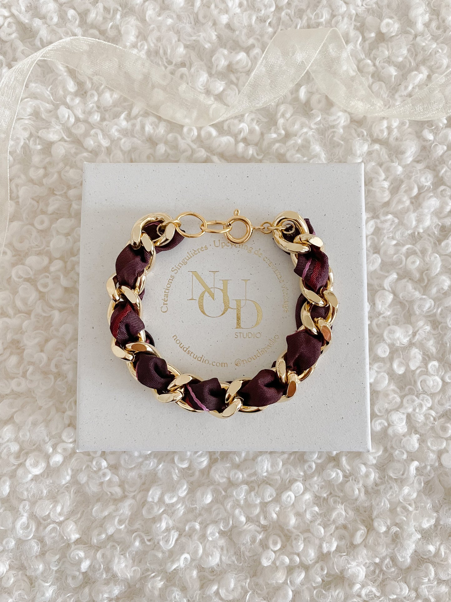 Bracelet Mailles Upcyclé 'Chalet enchanté'