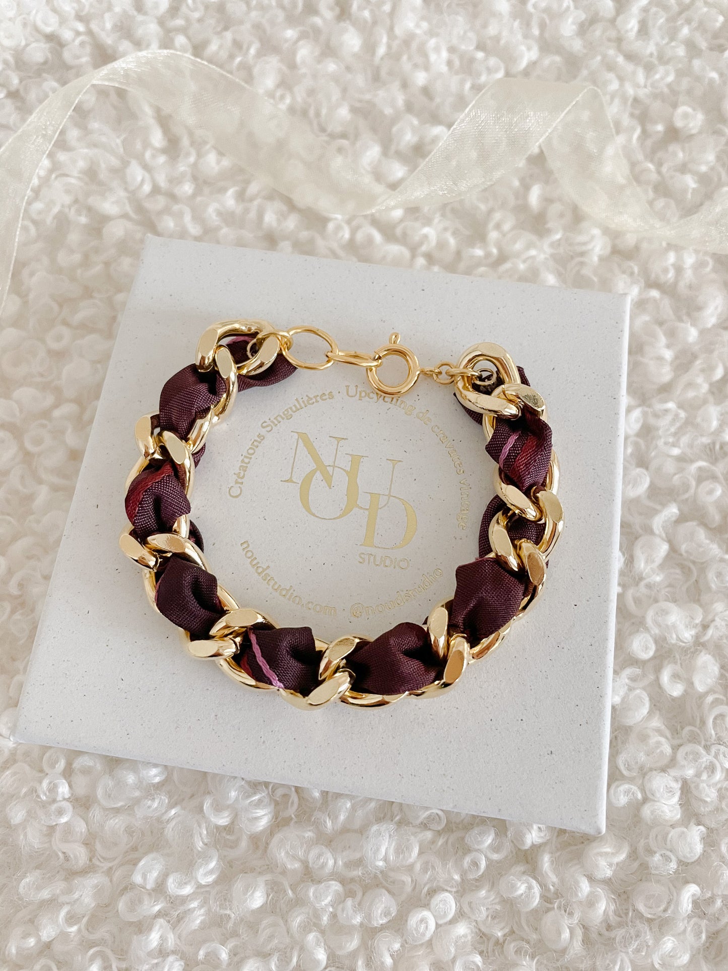 Bracelet Mailles Upcyclé 'Chalet enchanté'