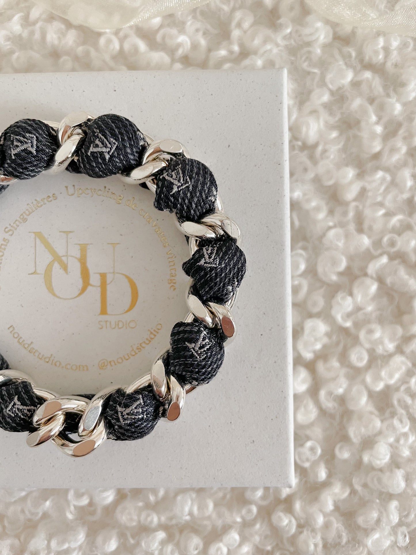 Bracelet Mailles Upcyclé Iconique 'Mont Blanc contrasté'