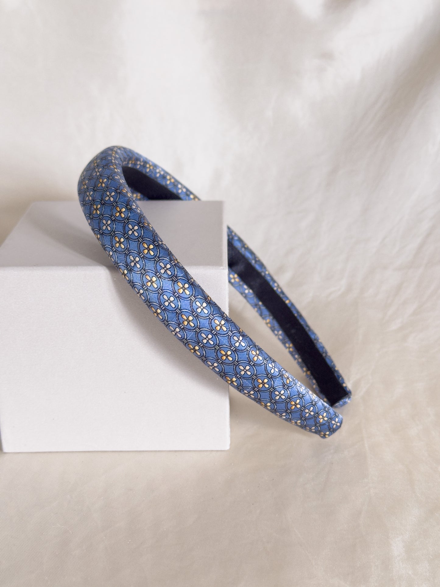 Headband Upcyclé Essentiel 'Onde Bleue'