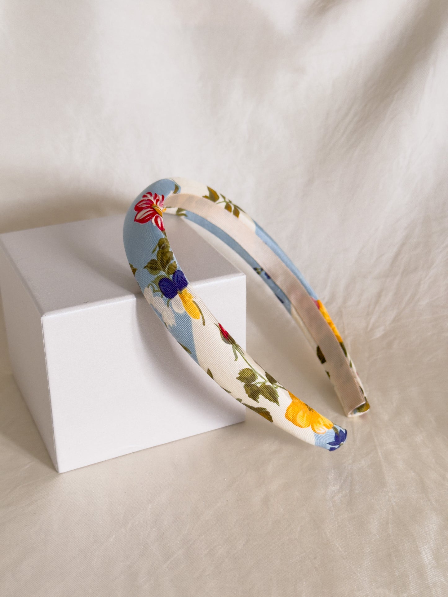 Headband Upcyclé Essentiel 'Jardin d'Azur'