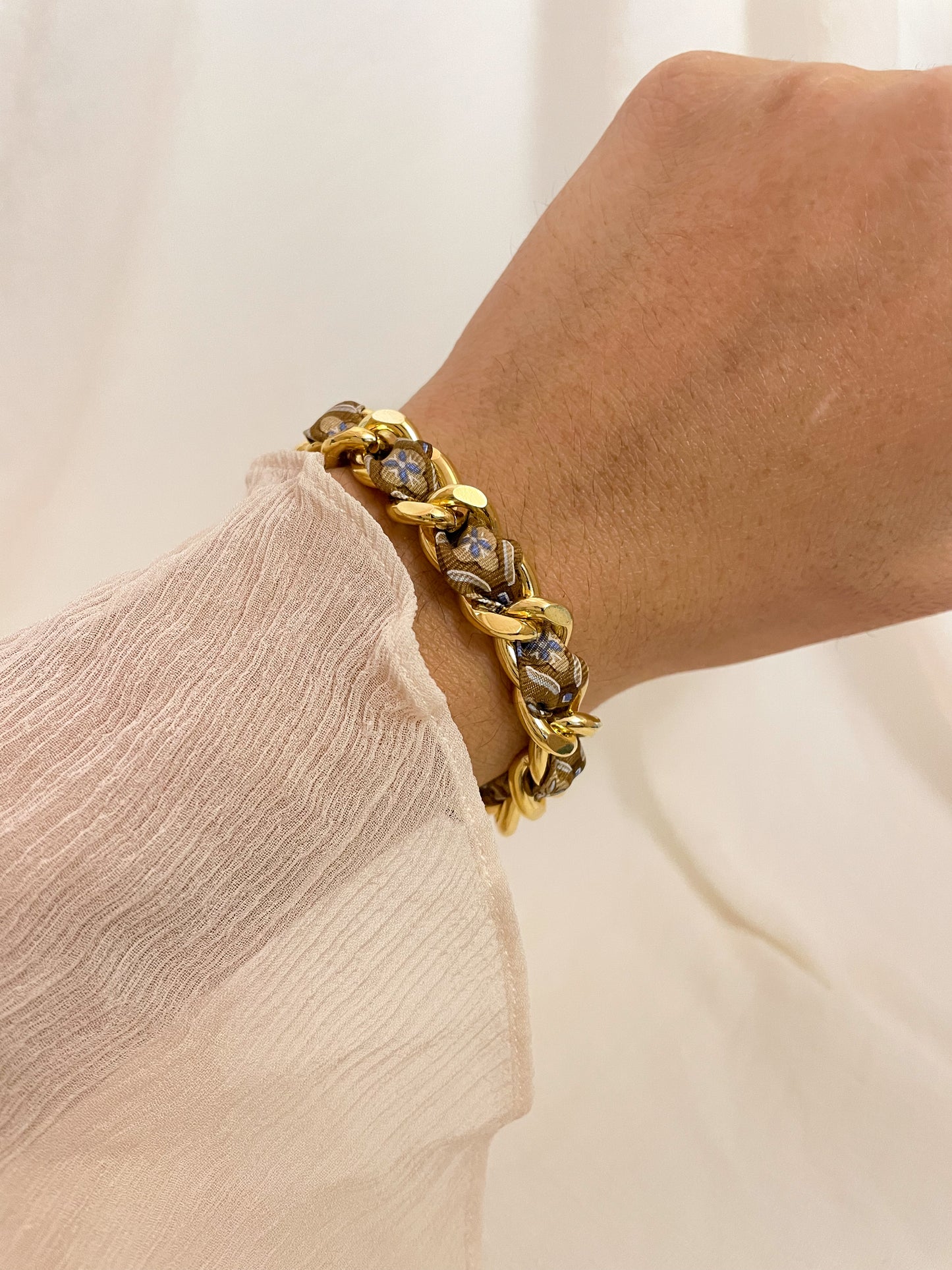 Bracelet Mailles Upcyclé 'Faïence'