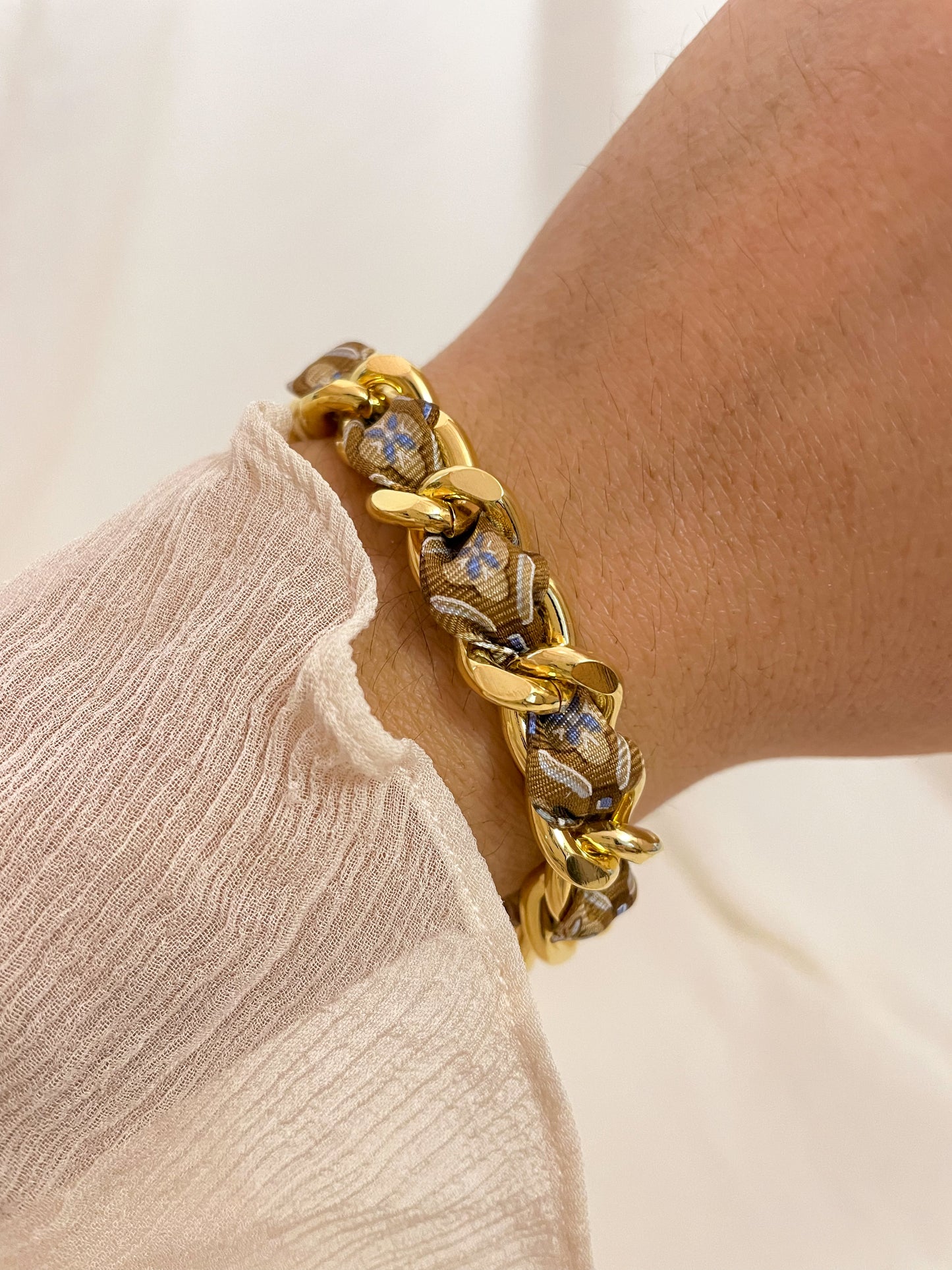 Bracelet Mailles Upcyclé 'Faïence'
