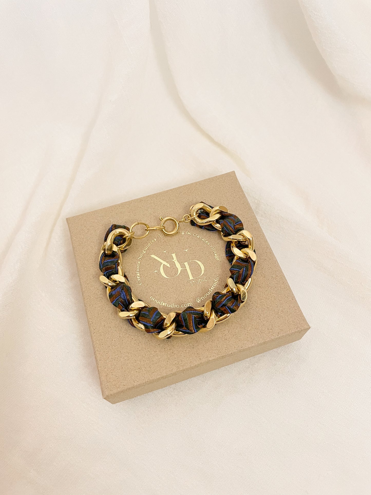 Bracelet Mailles Upcyclé 'Scarabée'