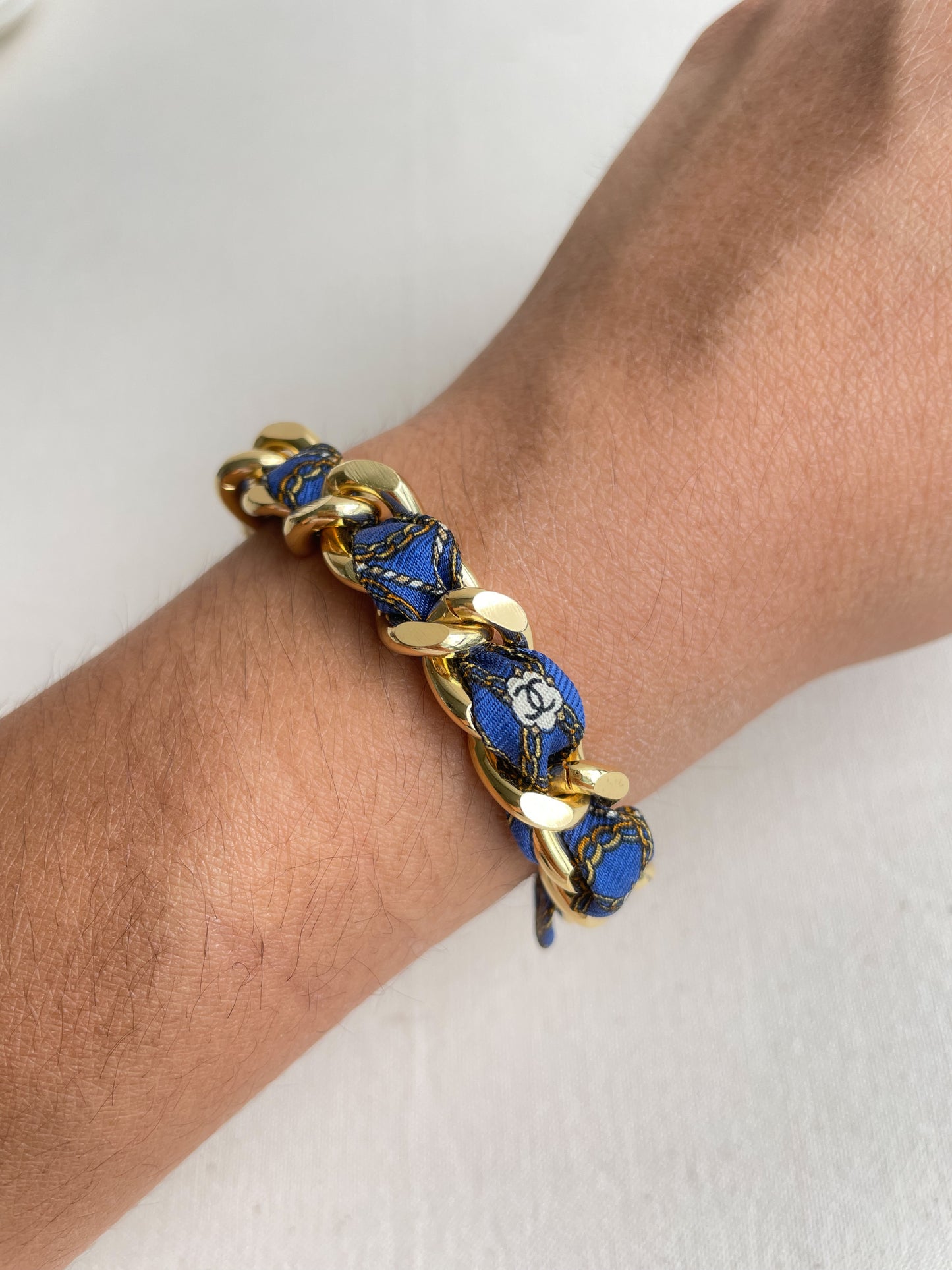 Bracelet Mailles Upcyclé Iconique 'Maillon Doré'