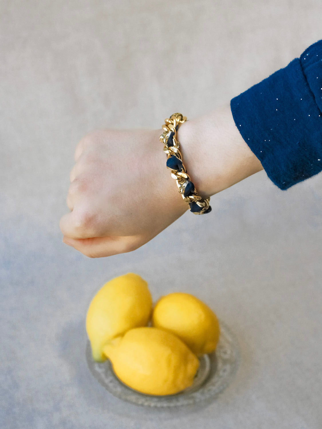 Bracelet Mailles Upcyclé 'Le Jardin du Palais'