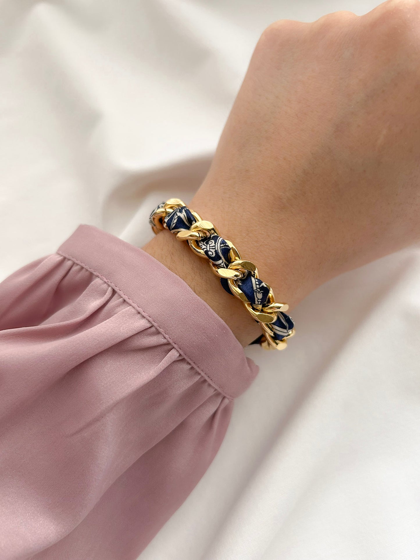 Bracelet Mailles Upcyclé 'Le pépiement des Oiseaux'