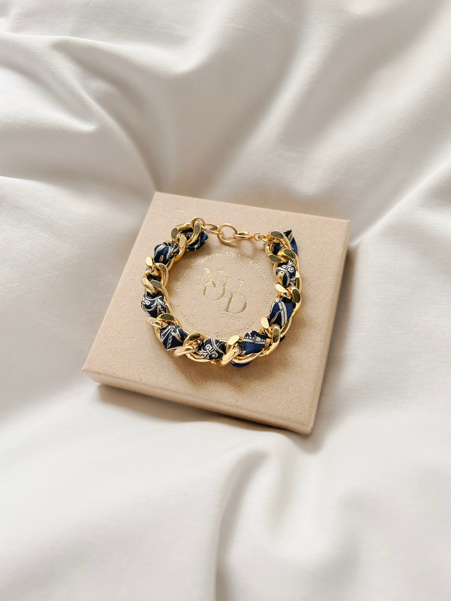 Bracelet Mailles Upcyclé 'Le pépiement des Oiseaux'