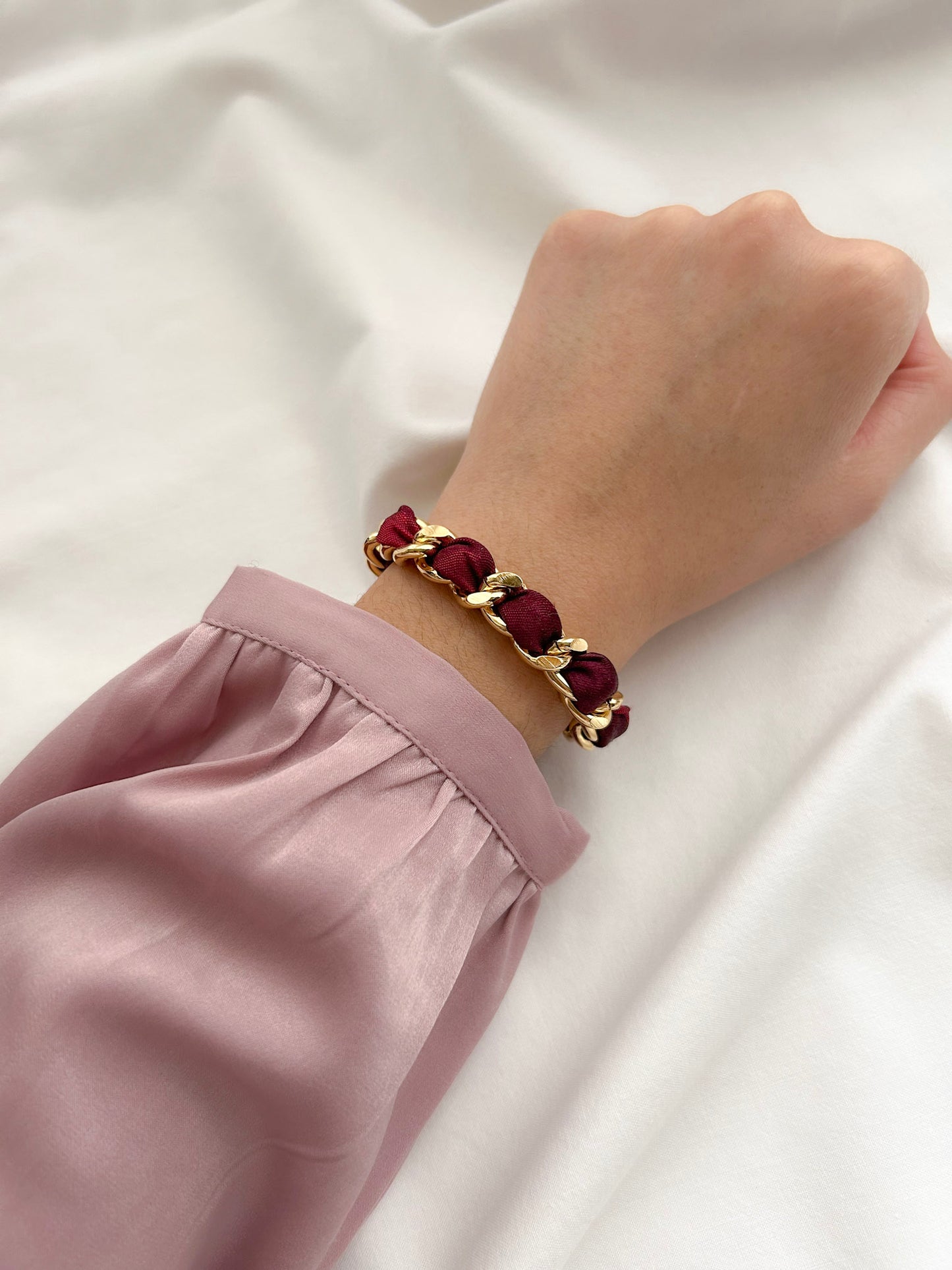 Bracelet Mailles Upcyclé 'Âme-Soeur'
