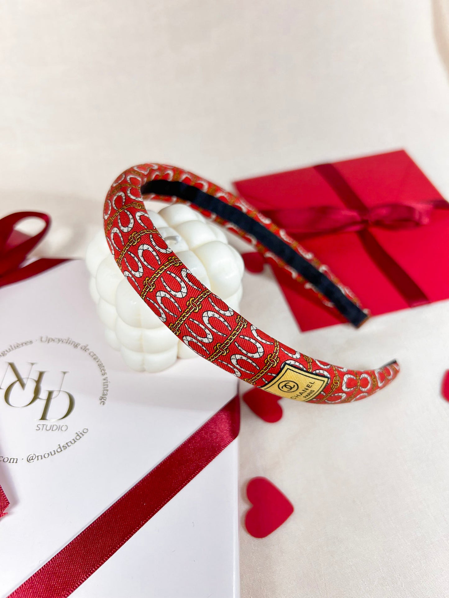 Headband Upcyclé Iconique 'Cavalier'
