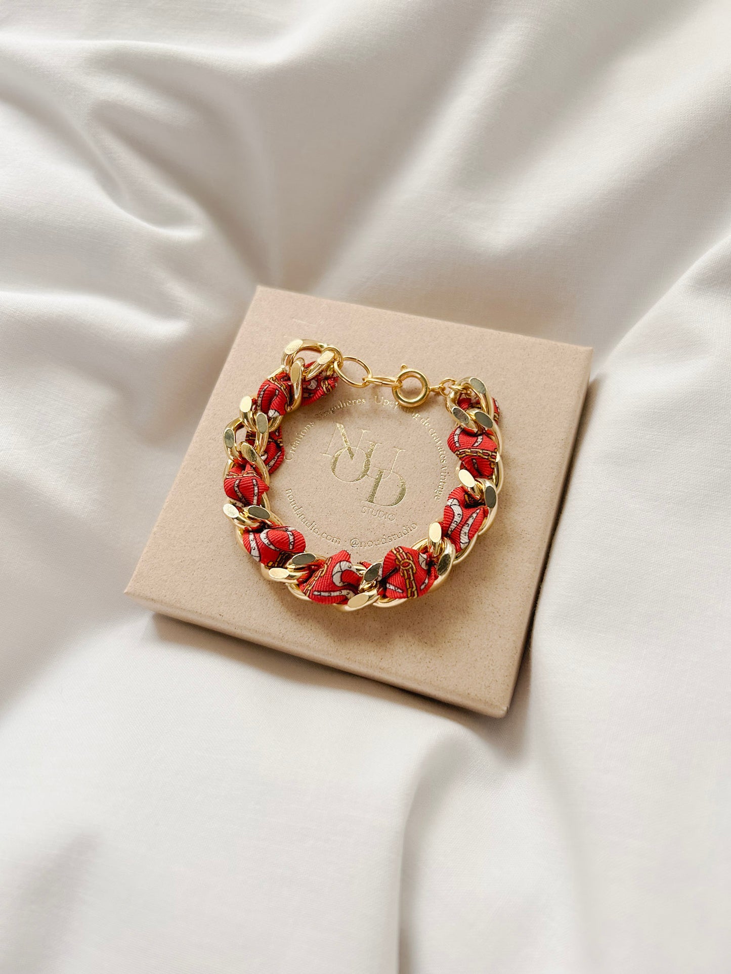 Bracelet Mailles Upcyclé Iconique 'Cavalier'