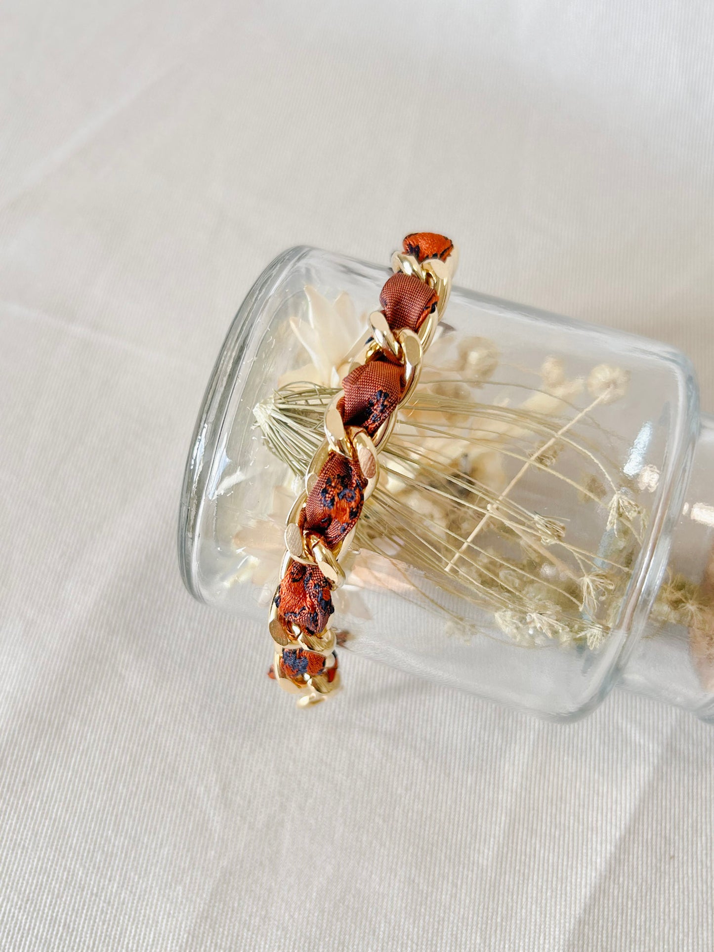 Bracelet Mailles Upcyclé 'Pumpkin'