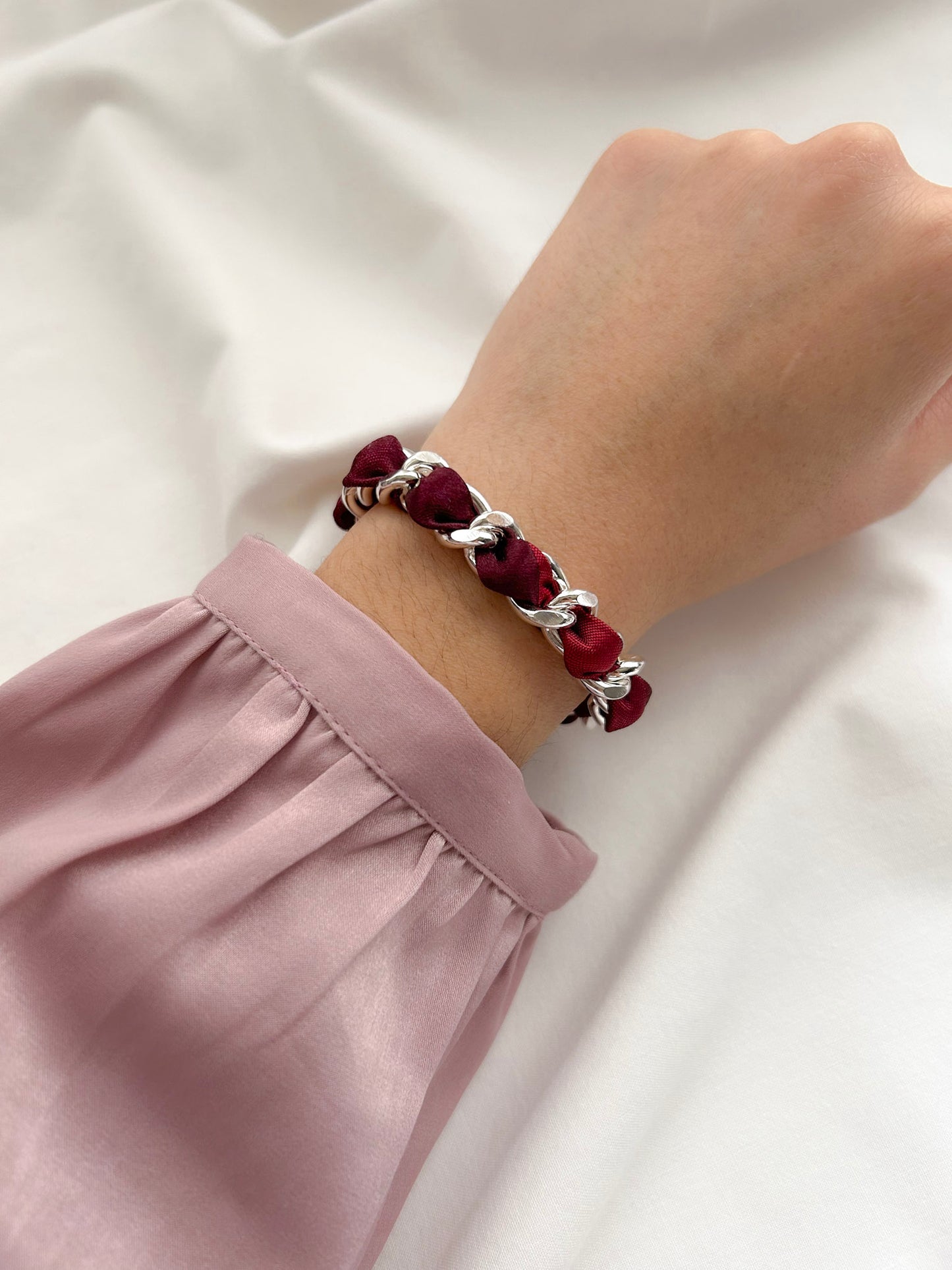 Bracelet Mailles Upcyclé 'Âme-Soeur'